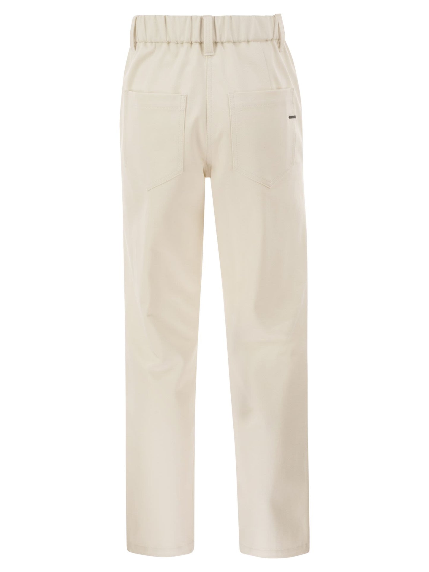Brunello Cucinelli Women Baggy Trousers In Stretch Cotton Cover-Up With Shiny Bartack