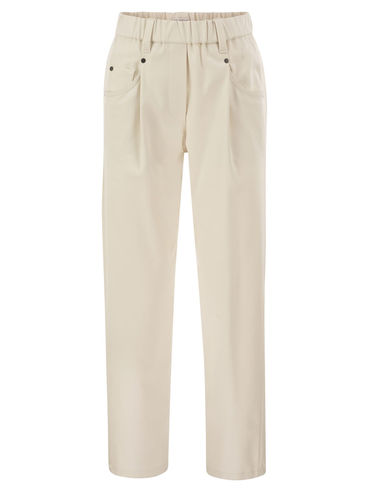 Brunello Cucinelli Women Baggy Trousers In Stretch Cotton Cover-Up With Shiny Bartack