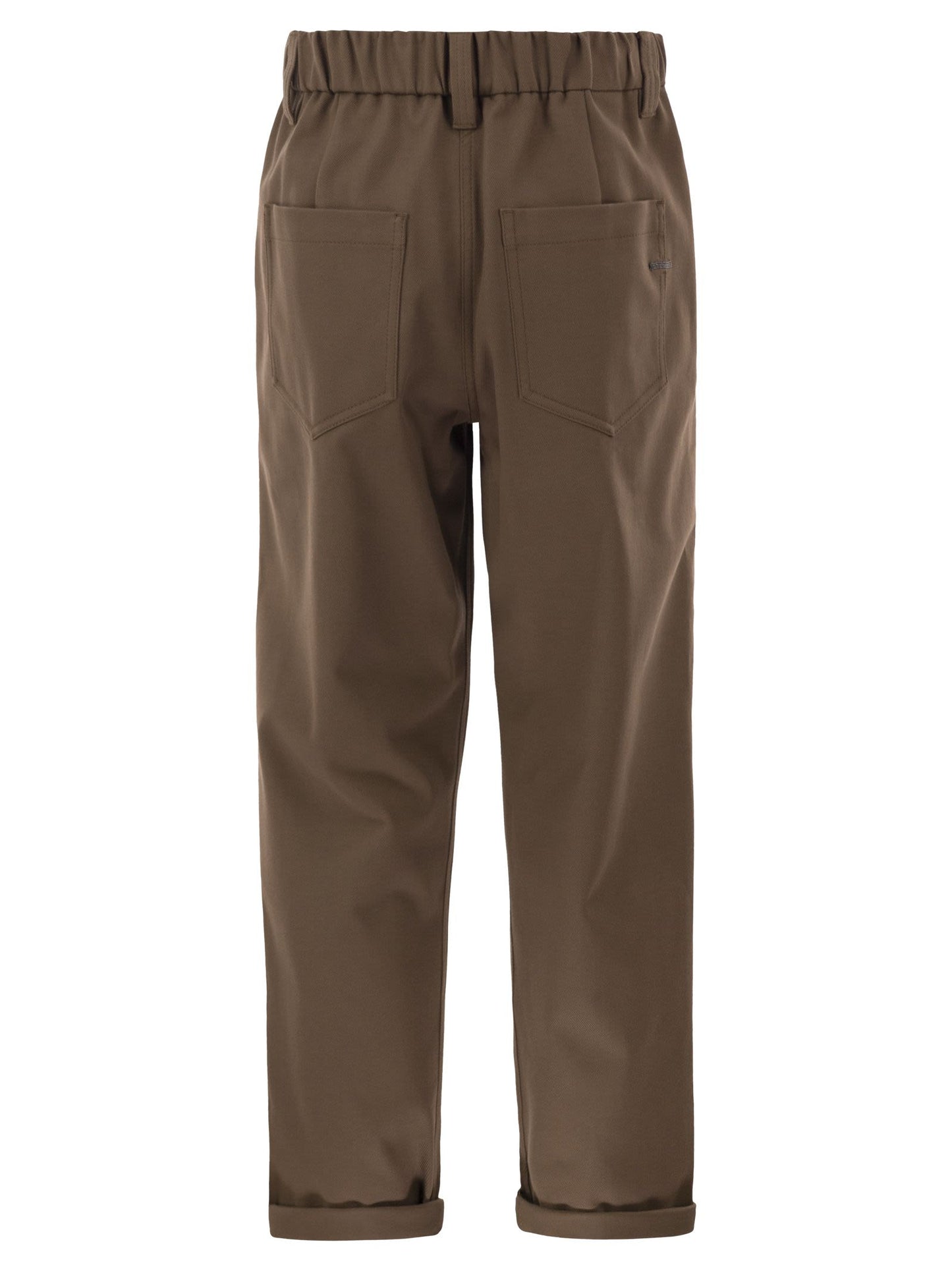 Brunello Cucinelli Women Baggy Trousers In Stretch Cotton Cover-Up With Shiny Bartack