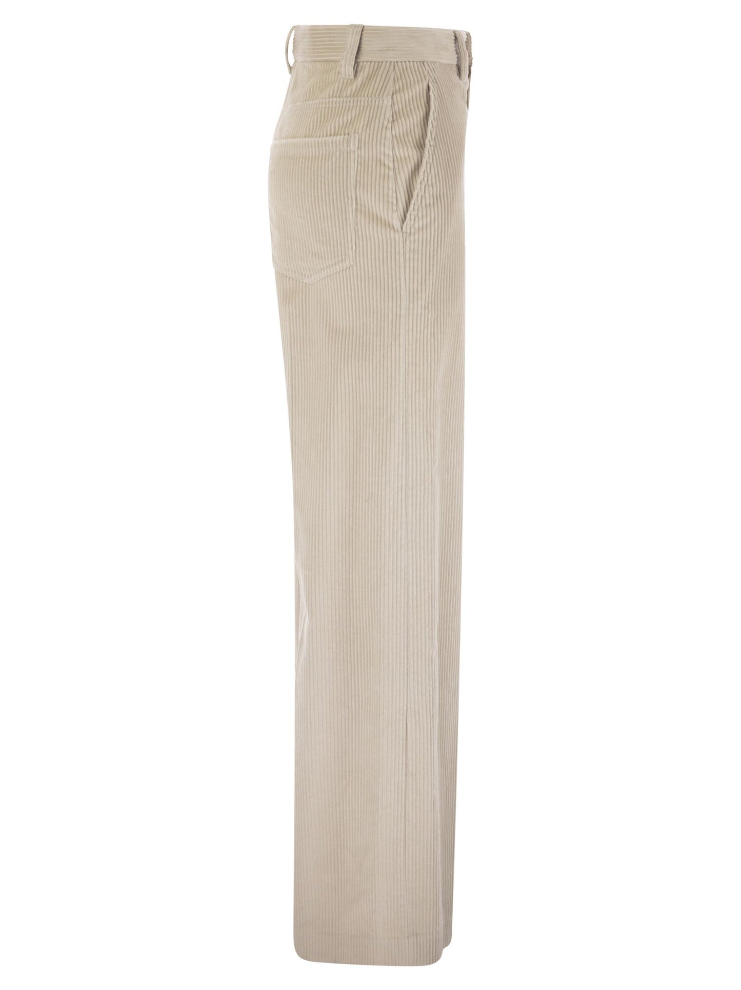 Brunello Cucinelli Women Fluid Corduroy Sartorial Track Trousers With Jewellery BRUNELLO CUCINELLI