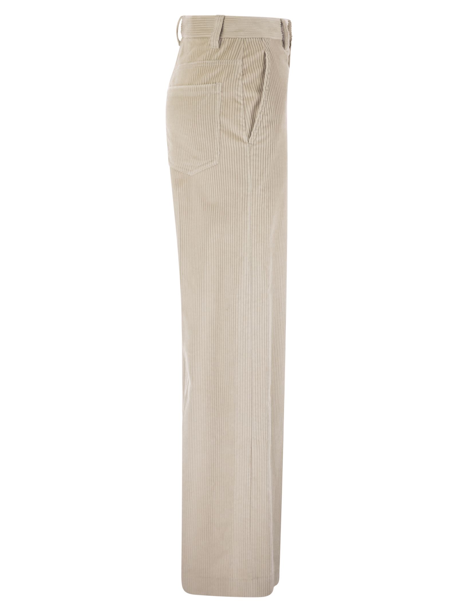Brunello Cucinelli Women Fluid Corduroy Sartorial Track Trousers With Jewellery BRUNELLO CUCINELLI