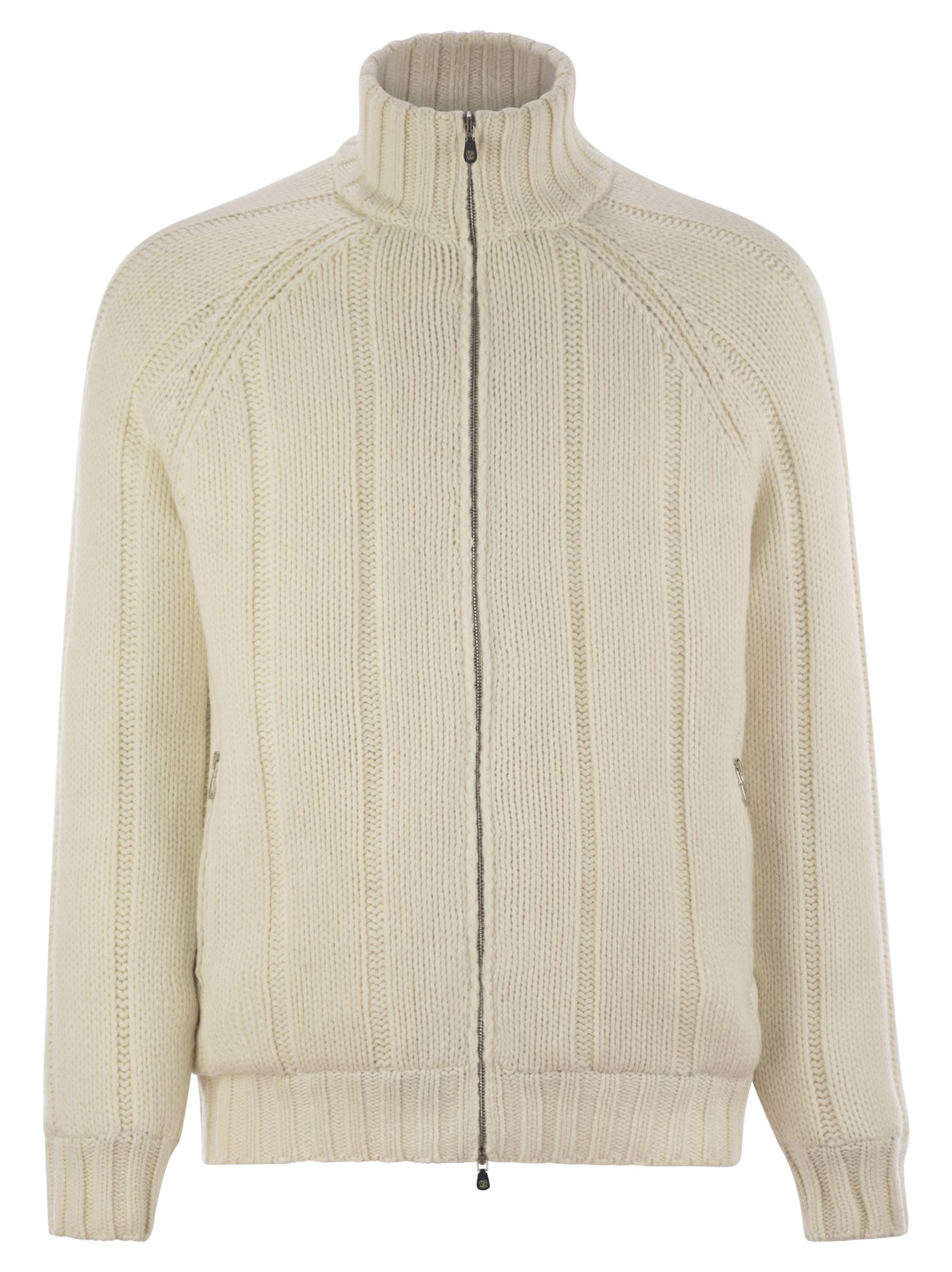Brunello Cucinelli Men Cashmere Knit Down Jacket With Zip BRUNELLO CUCINELLI