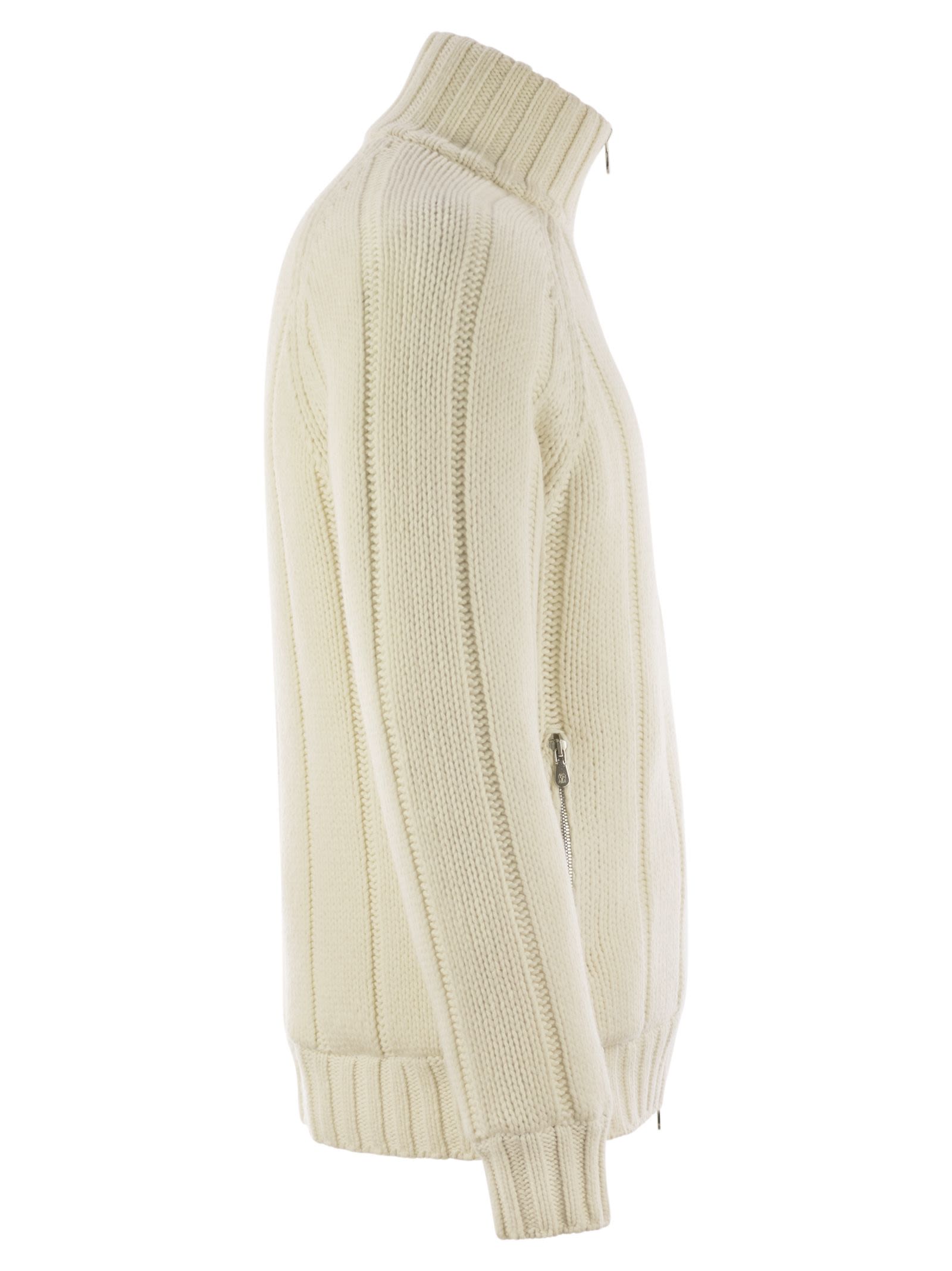 Brunello Cucinelli Men Cashmere Knit Down Jacket With Zip BRUNELLO CUCINELLI