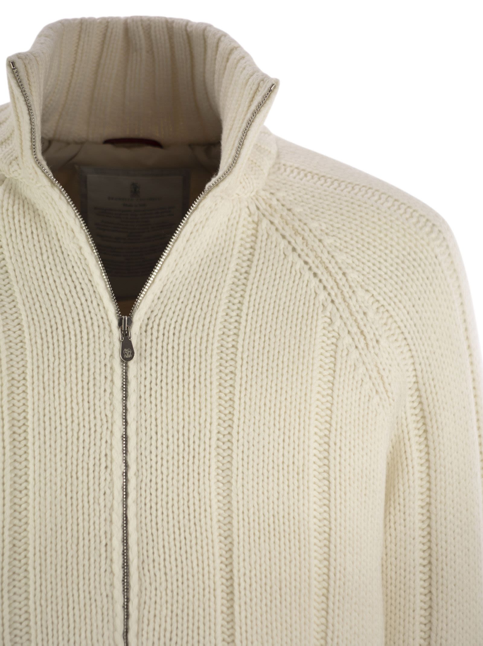 Brunello Cucinelli Men Cashmere Knit Down Jacket With Zip BRUNELLO CUCINELLI