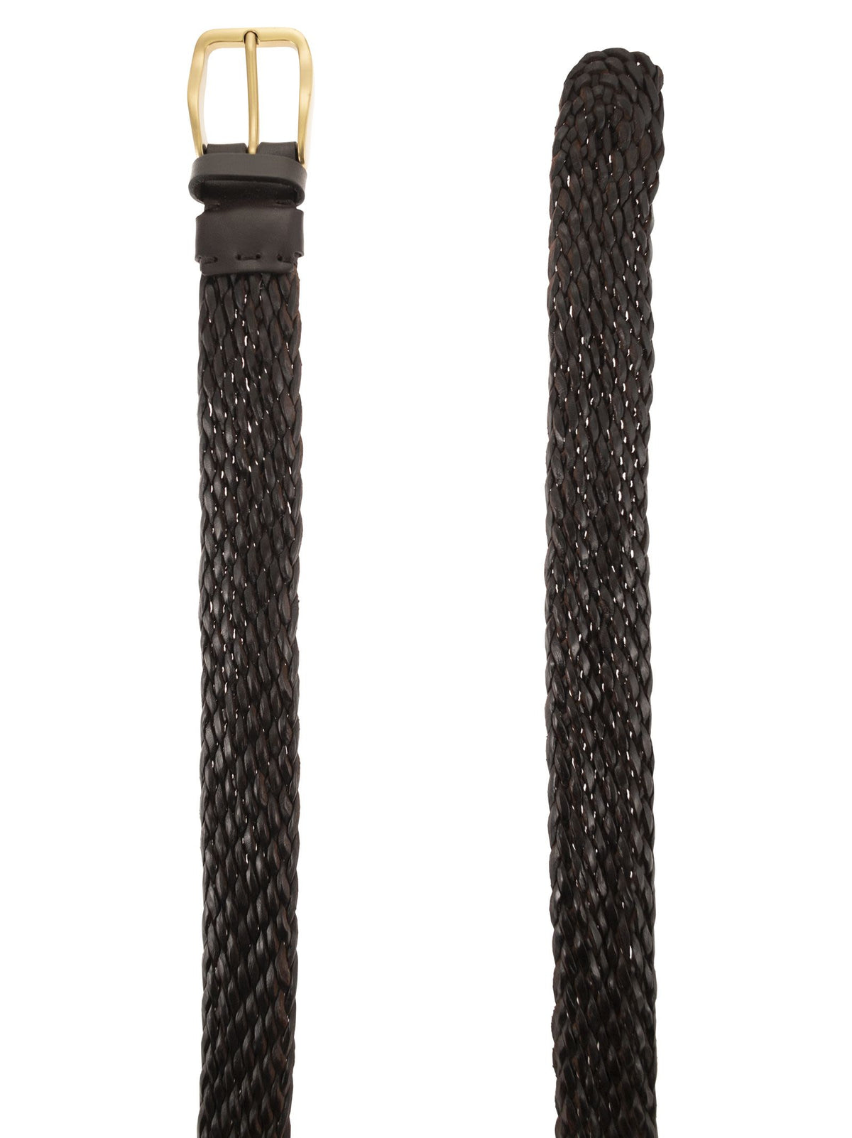 Brunello Cucinelli Men Braided Calfskin Belt