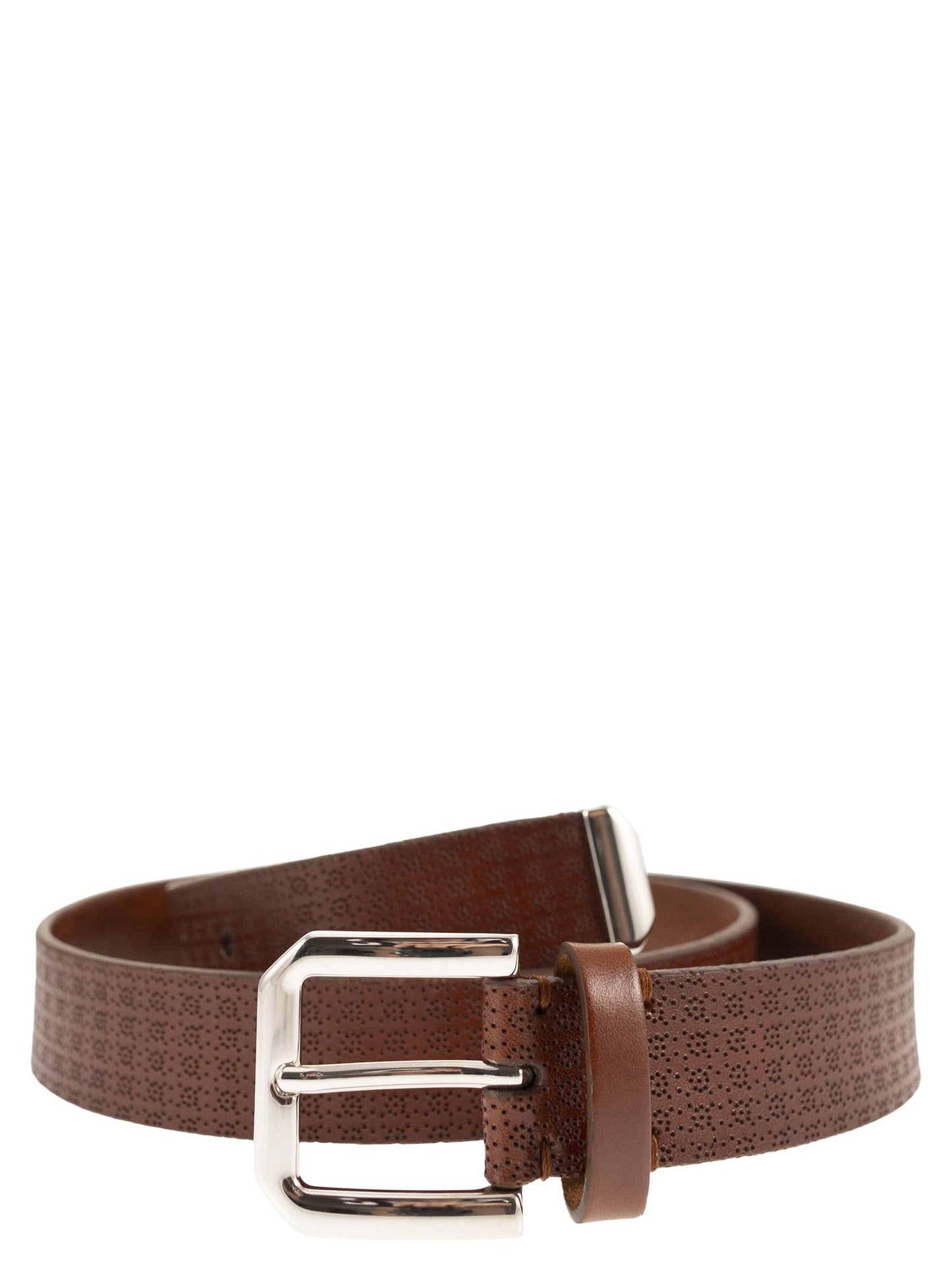 Brunello Cucinelli Men Micro-Perforated Leather Belt BRUNELLO CUCINELLI