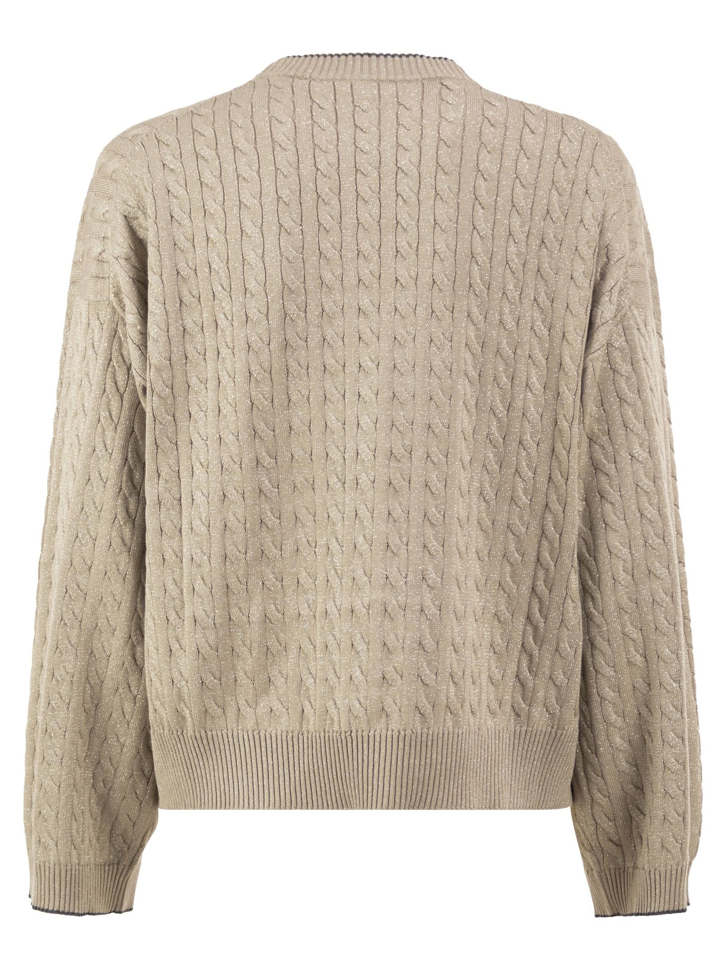 Brunello Cucinelli Women Cable-Knit Crew Neck Jumper With Shimmering Yarn