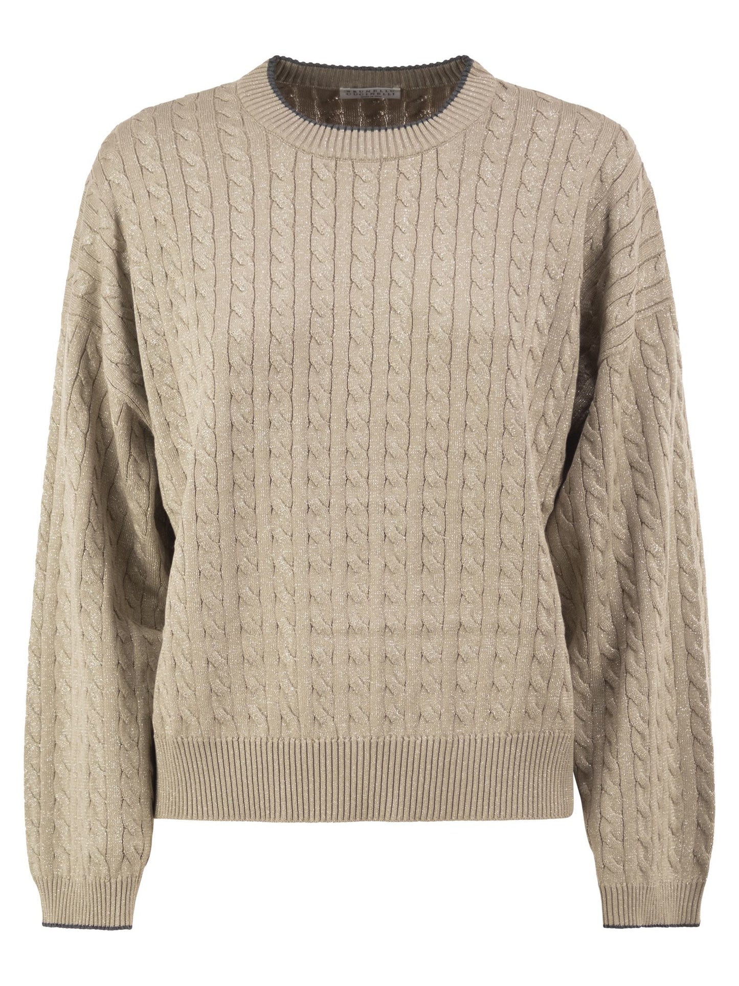Brunello Cucinelli Women Cable-Knit Crew Neck Jumper With Shimmering Yarn