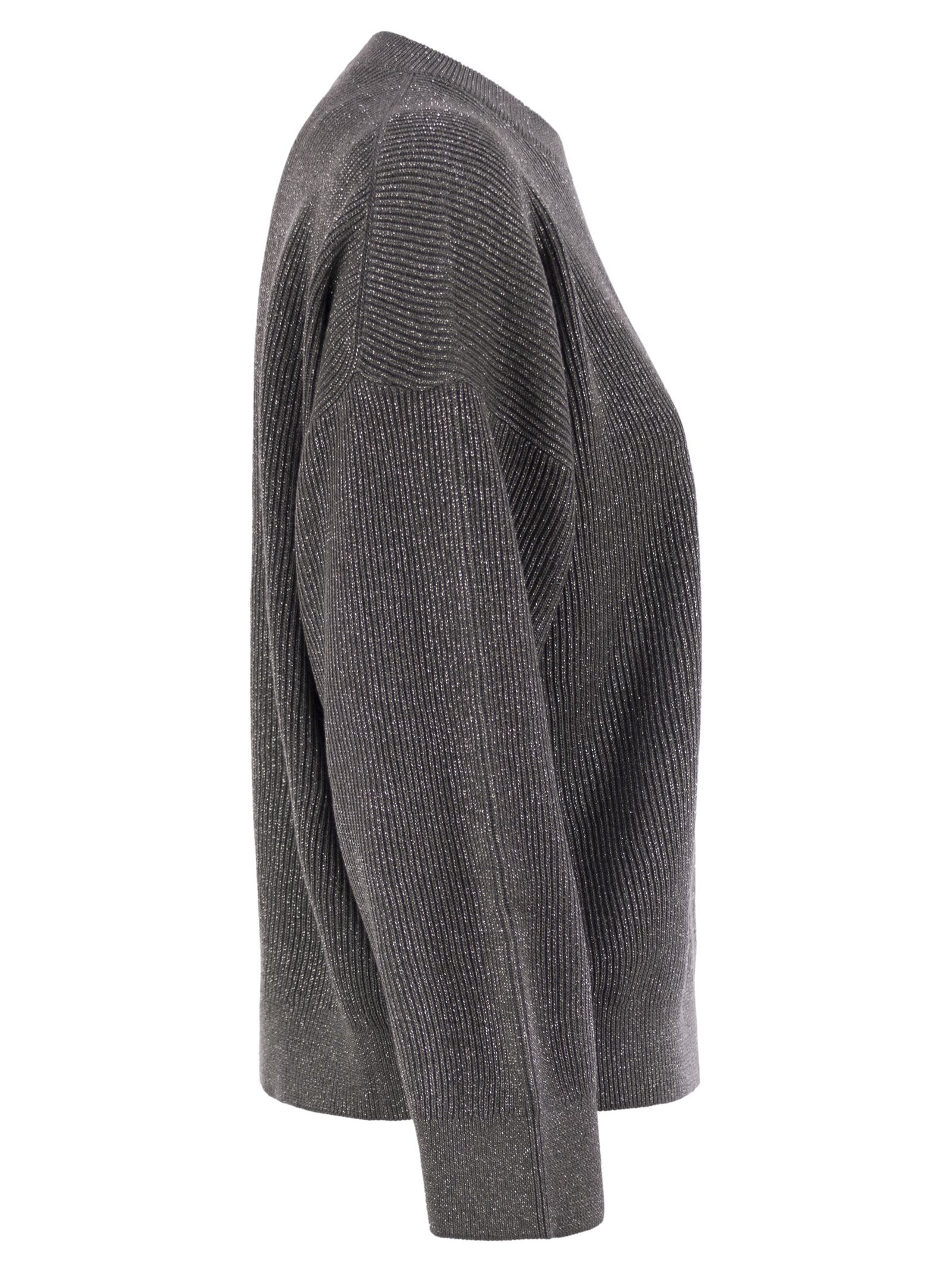 Brunello Cucinelli Women Cotton And Viscose Rib Sweater BRUNELLO CUCINELLI