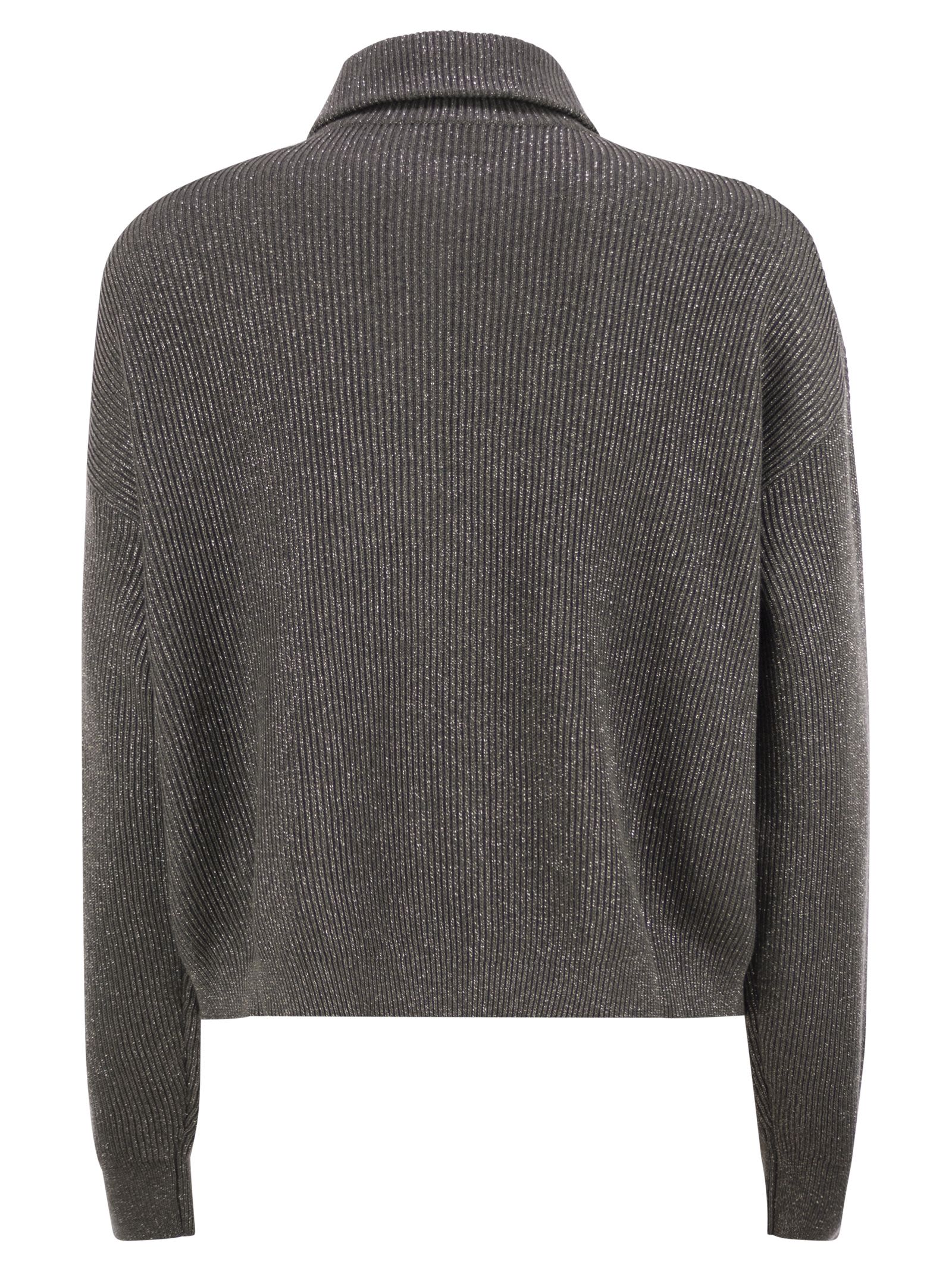 Brunello Cucinelli Women Cotton And Viscose Rib Knit High Collar BRUNELLO CUCINELLI