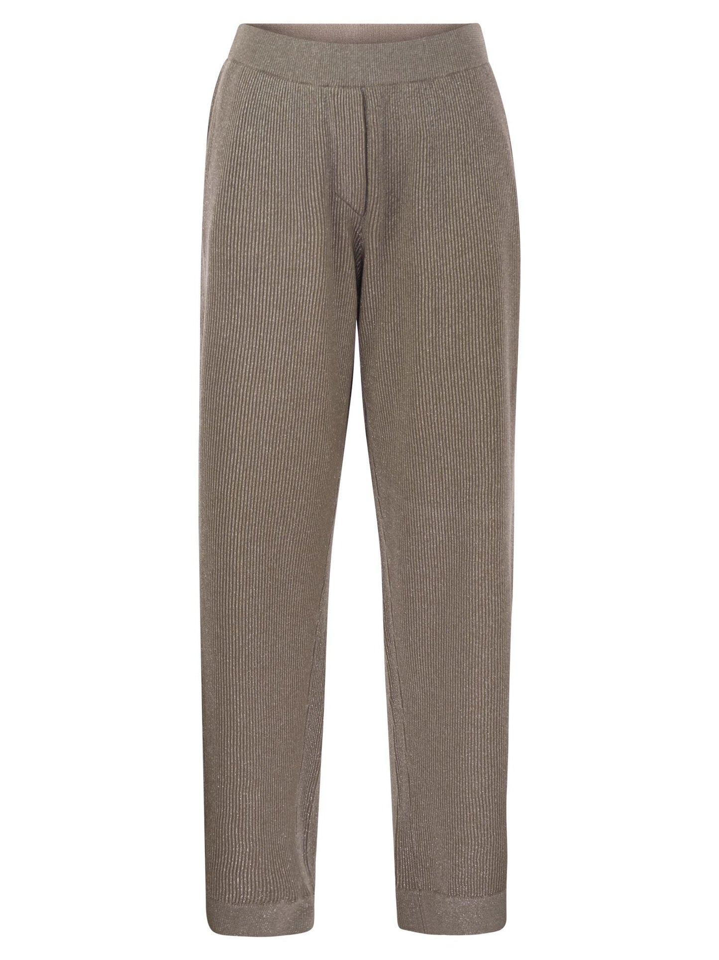 Brunello Cucinelli Women English Rib Cotton And Viscose Pants BRUNELLO CUCINELLI
