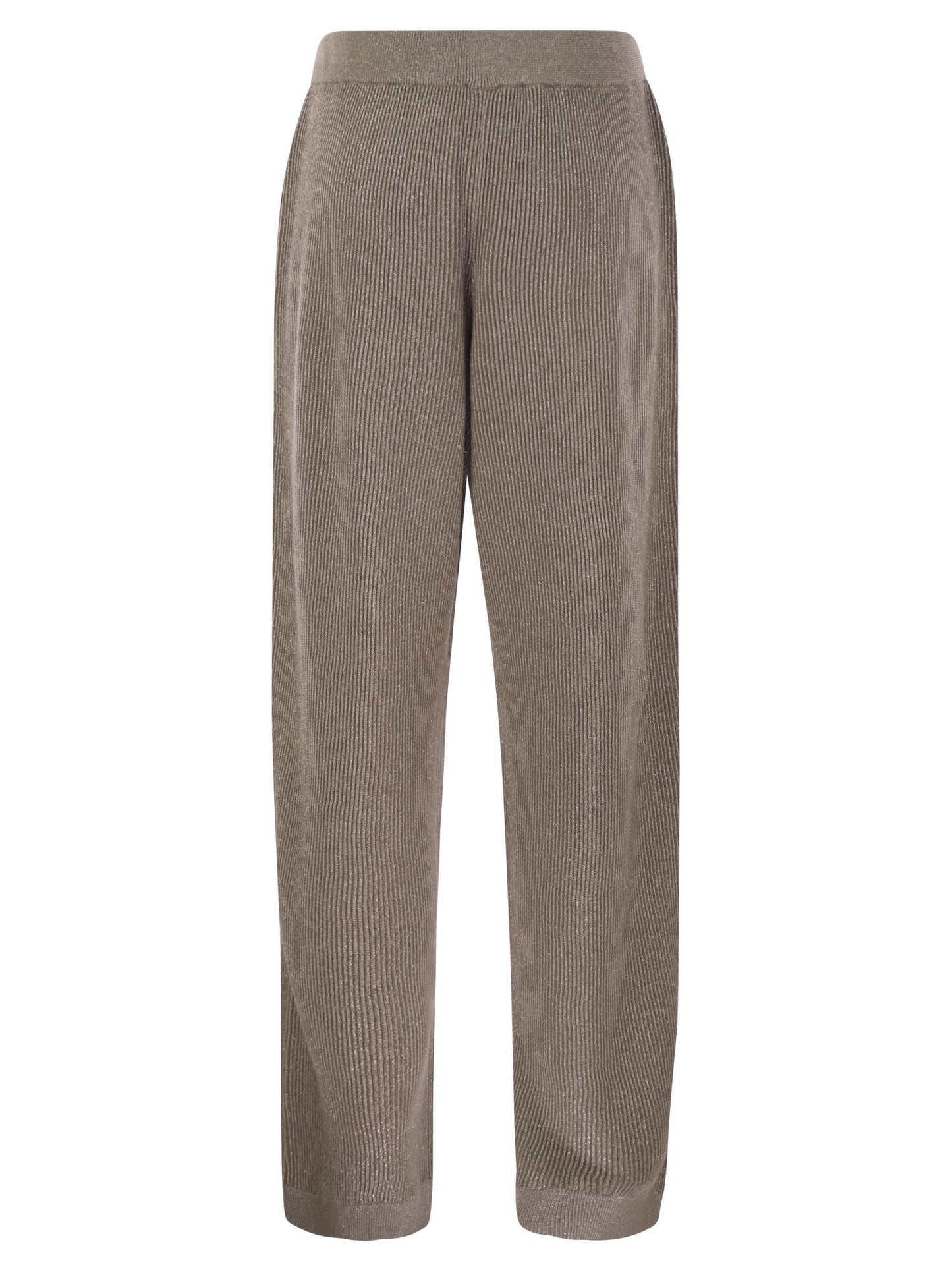 Brunello Cucinelli Women English Rib Cotton And Viscose Pants BRUNELLO CUCINELLI