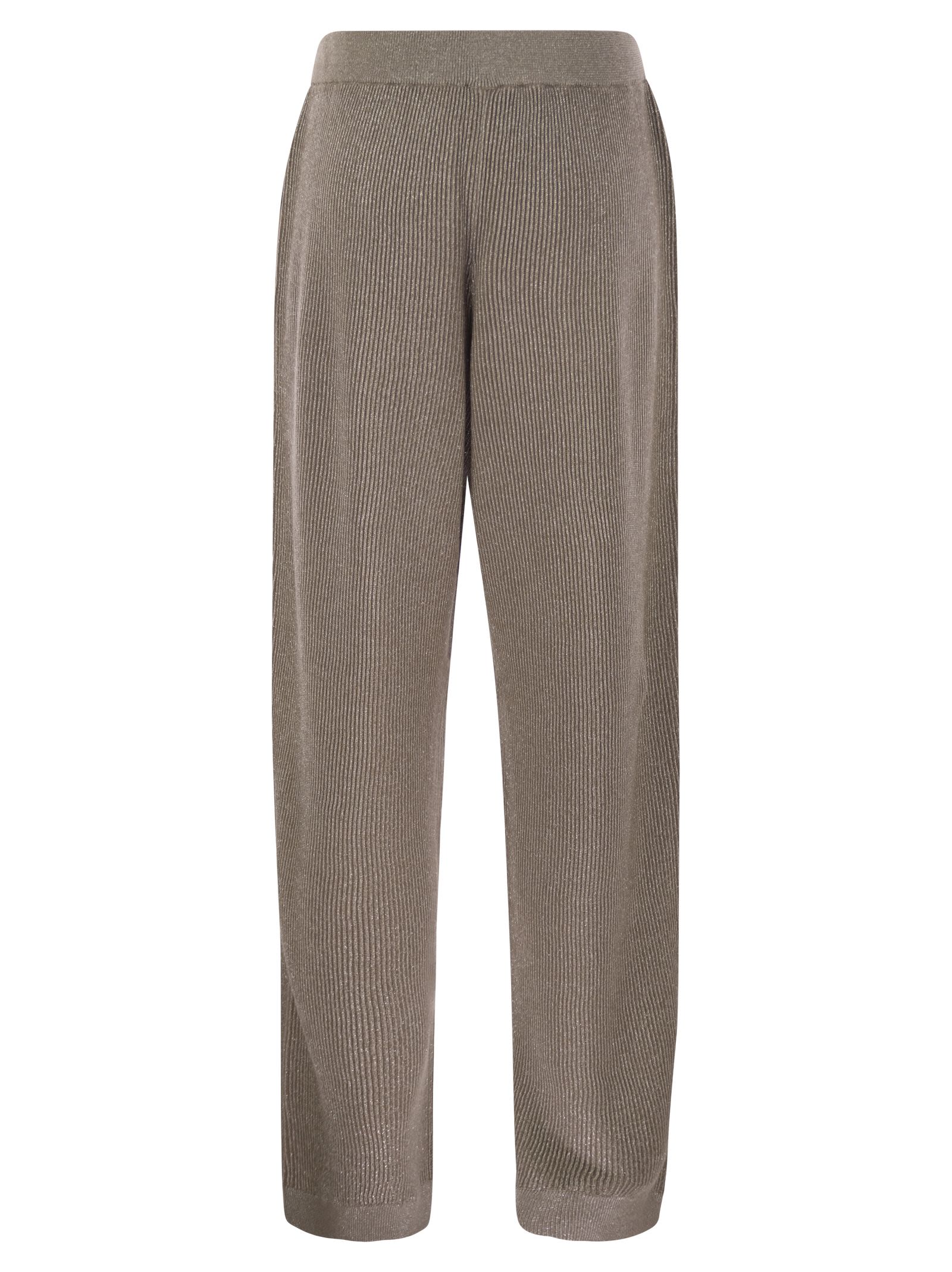 Brunello Cucinelli Women English Rib Cotton And Viscose Pants BRUNELLO CUCINELLI