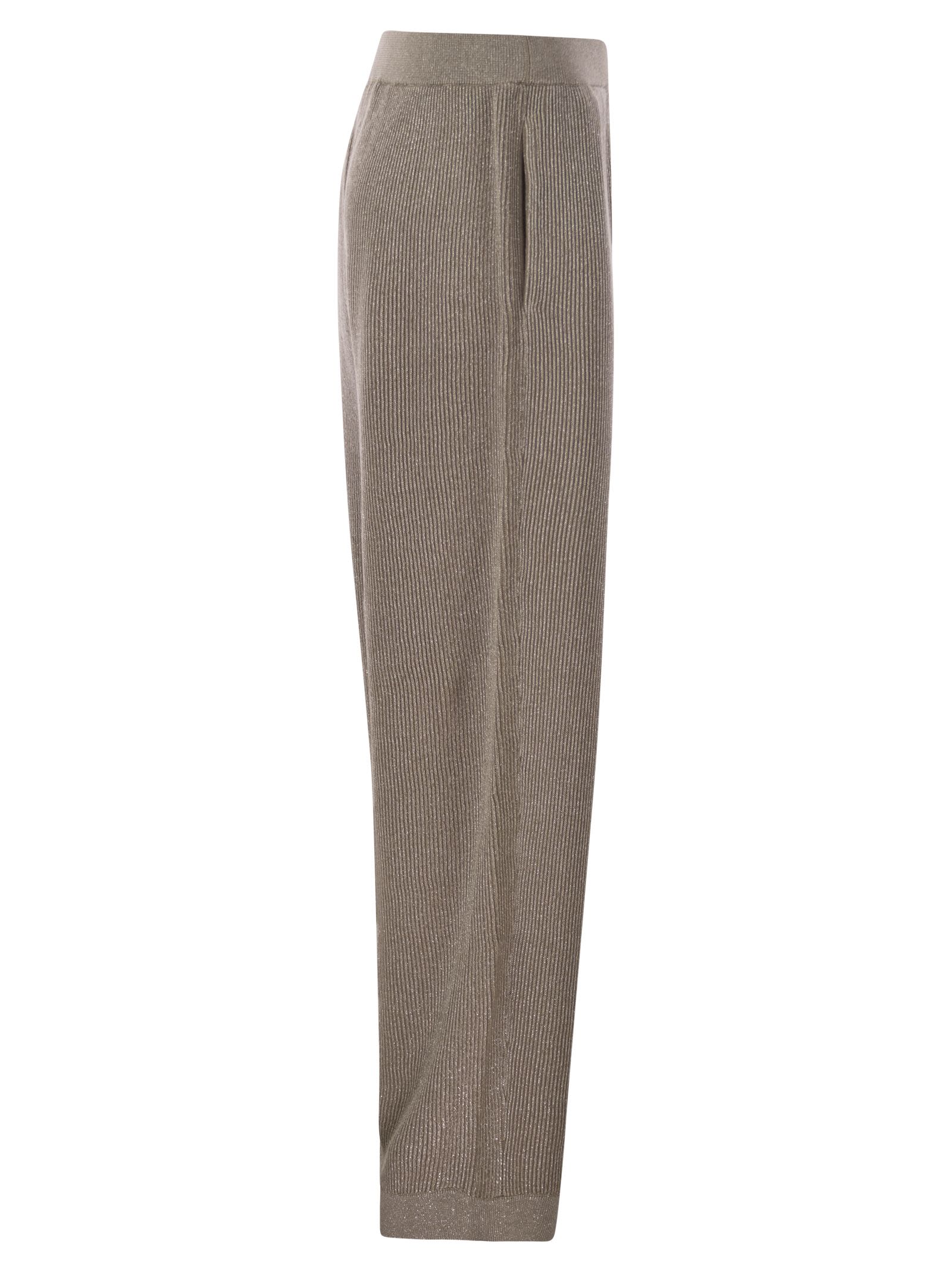 Brunello Cucinelli Women English Rib Cotton And Viscose Pants BRUNELLO CUCINELLI