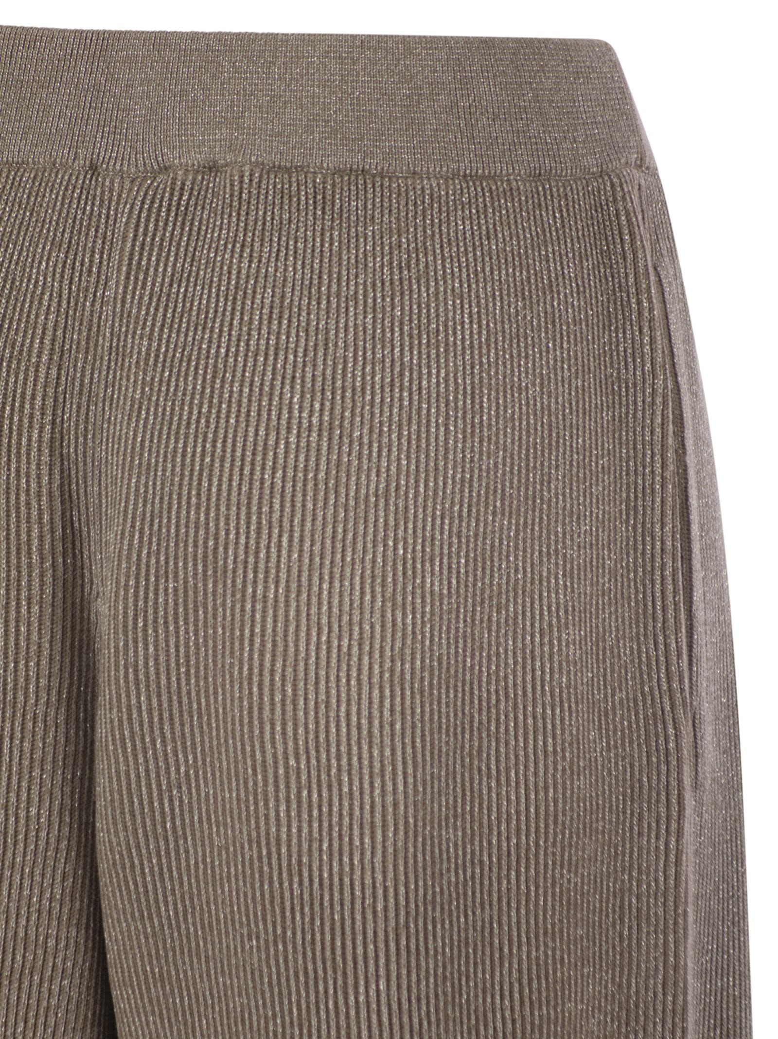 Brunello Cucinelli Women English Rib Cotton And Viscose Pants BRUNELLO CUCINELLI