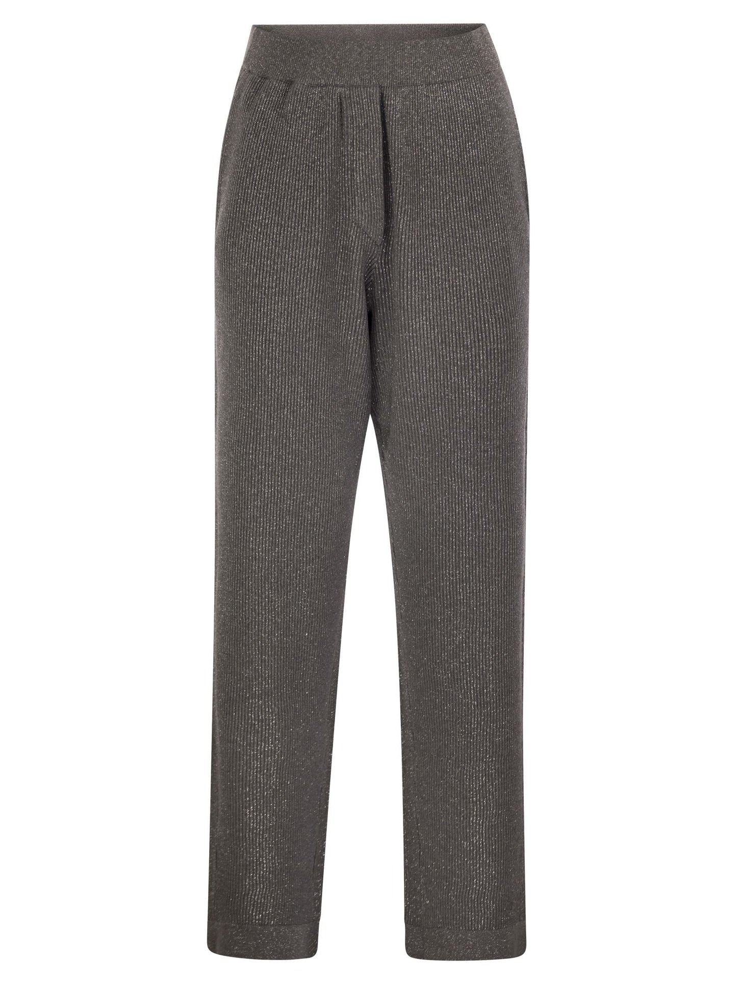 Brunello Cucinelli Women English Rib Cotton And Viscose Pants BRUNELLO CUCINELLI