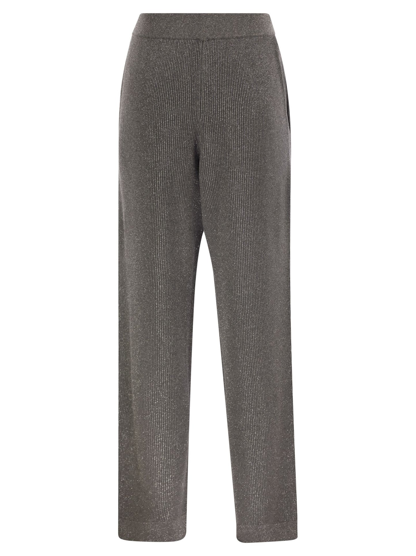 Brunello Cucinelli Women English Rib Cotton And Viscose Pants BRUNELLO CUCINELLI