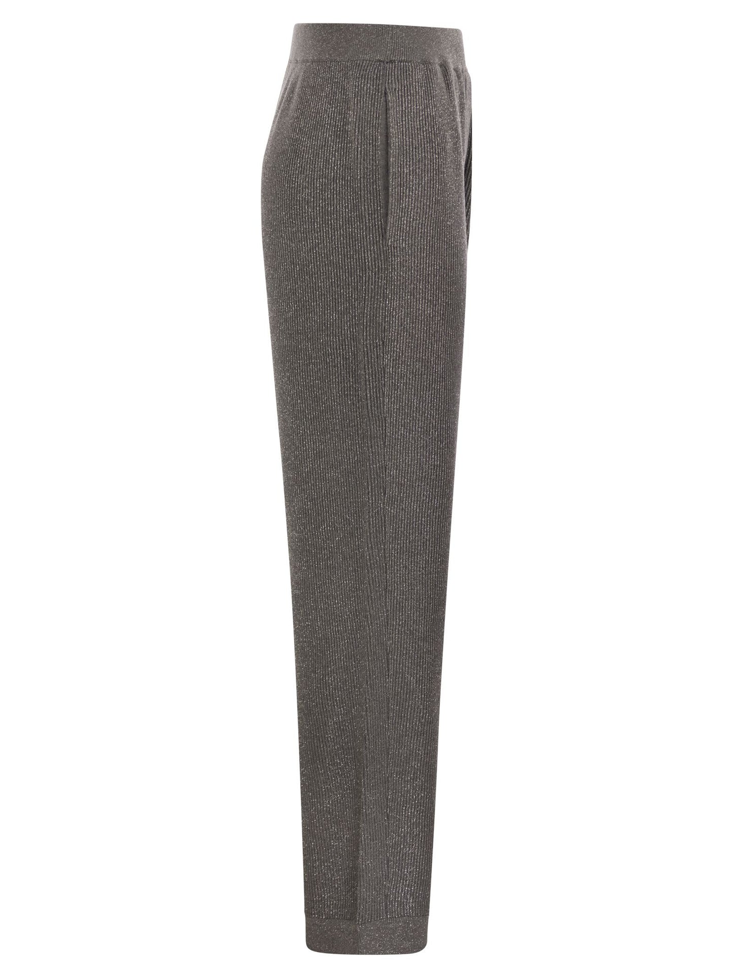 Brunello Cucinelli Women English Rib Cotton And Viscose Pants BRUNELLO CUCINELLI