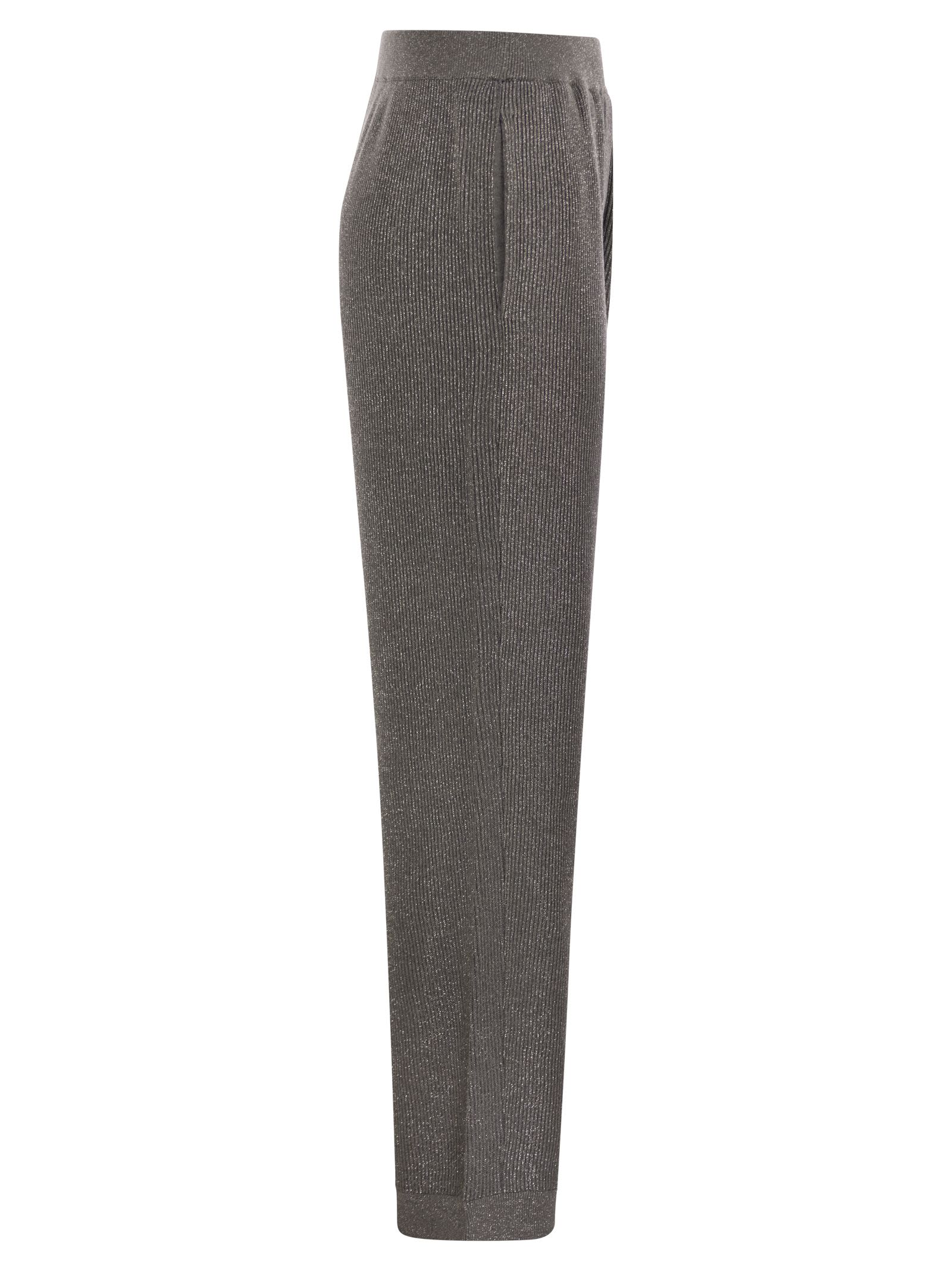 Brunello Cucinelli Women English Rib Cotton And Viscose Pants BRUNELLO CUCINELLI