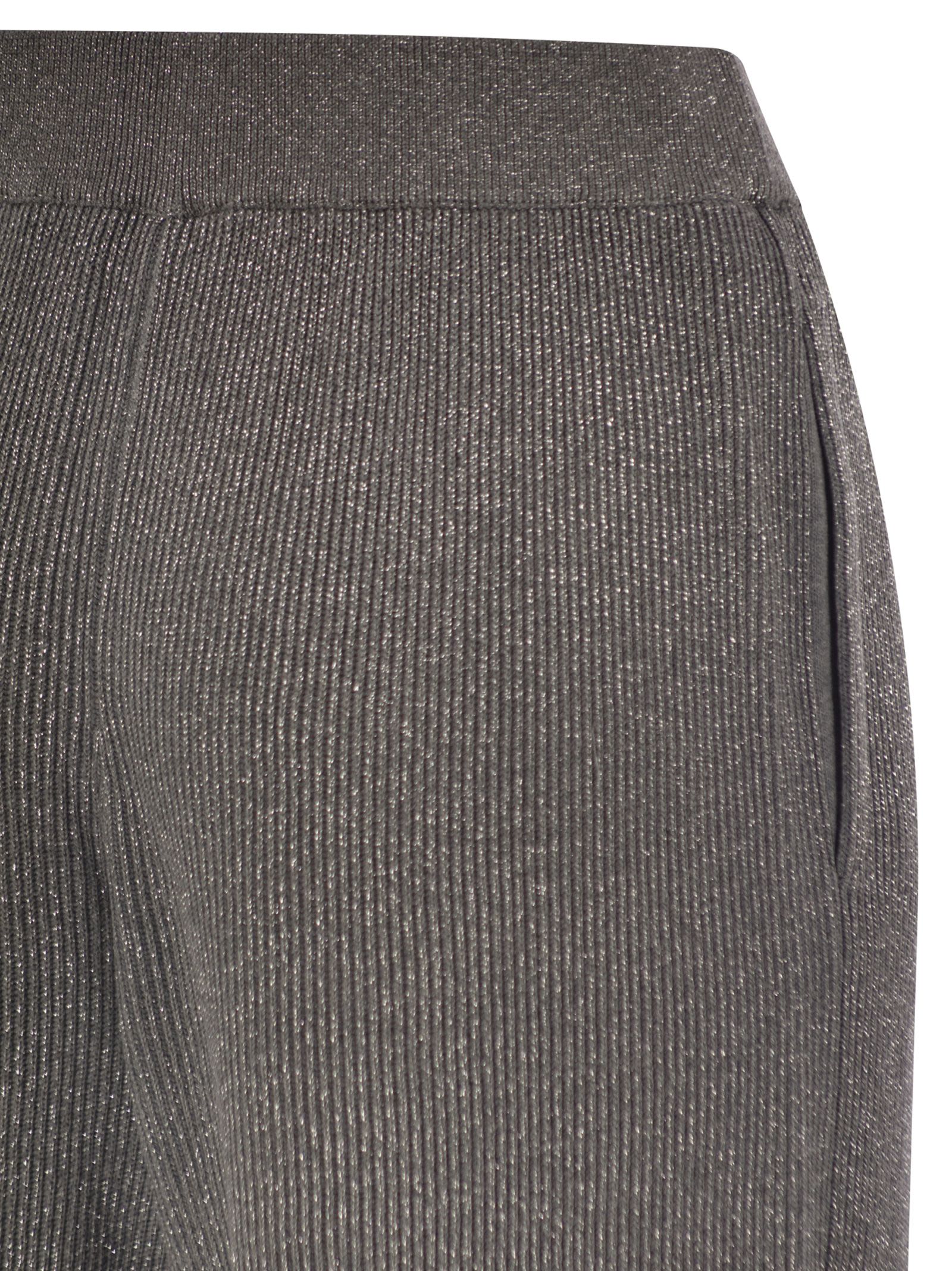 Brunello Cucinelli Women English Rib Cotton And Viscose Pants BRUNELLO CUCINELLI