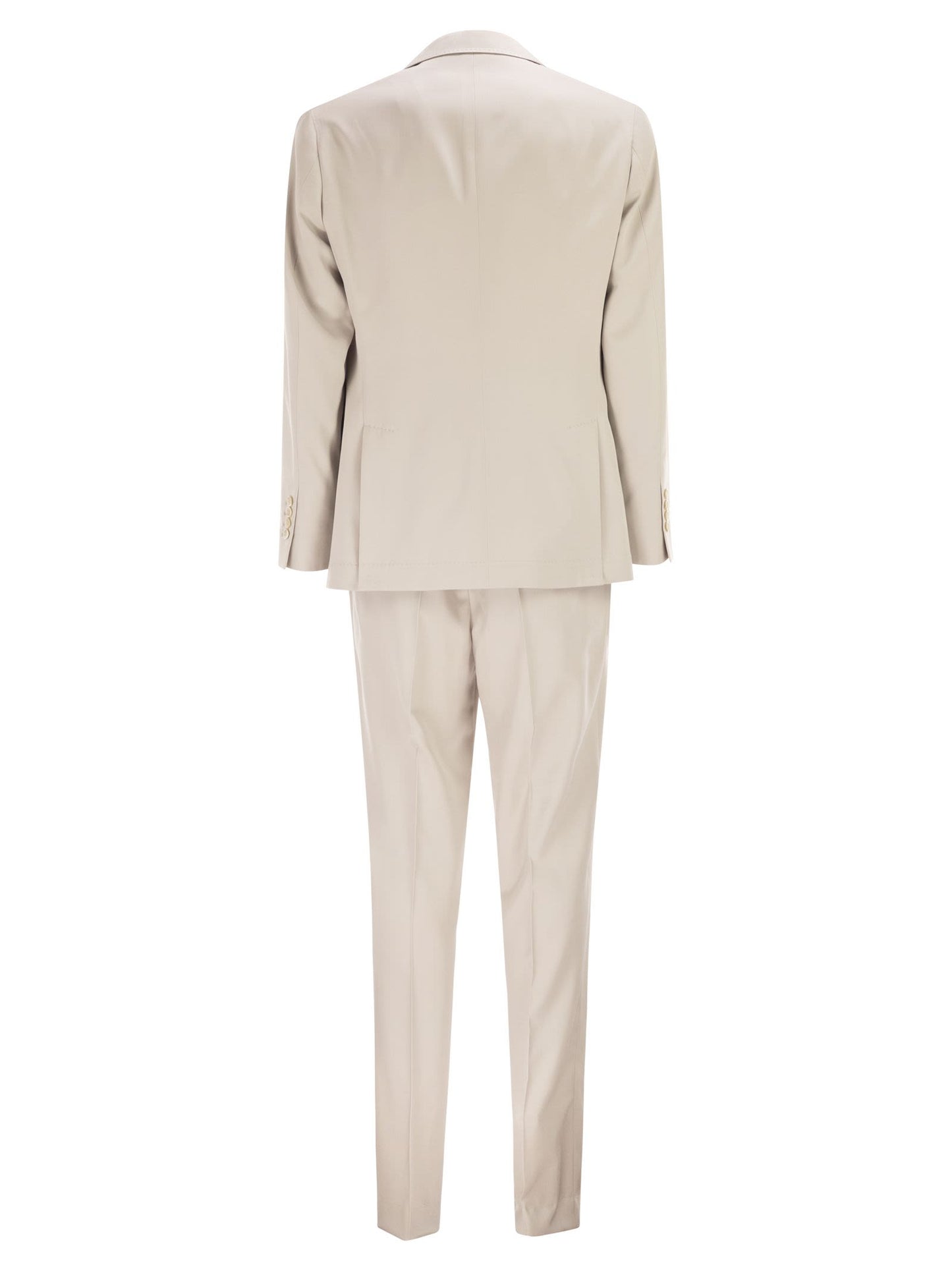 Brunello Cucinelli Men Silk Suit With Three-Button Blazer BRUNELLO CUCINELLI