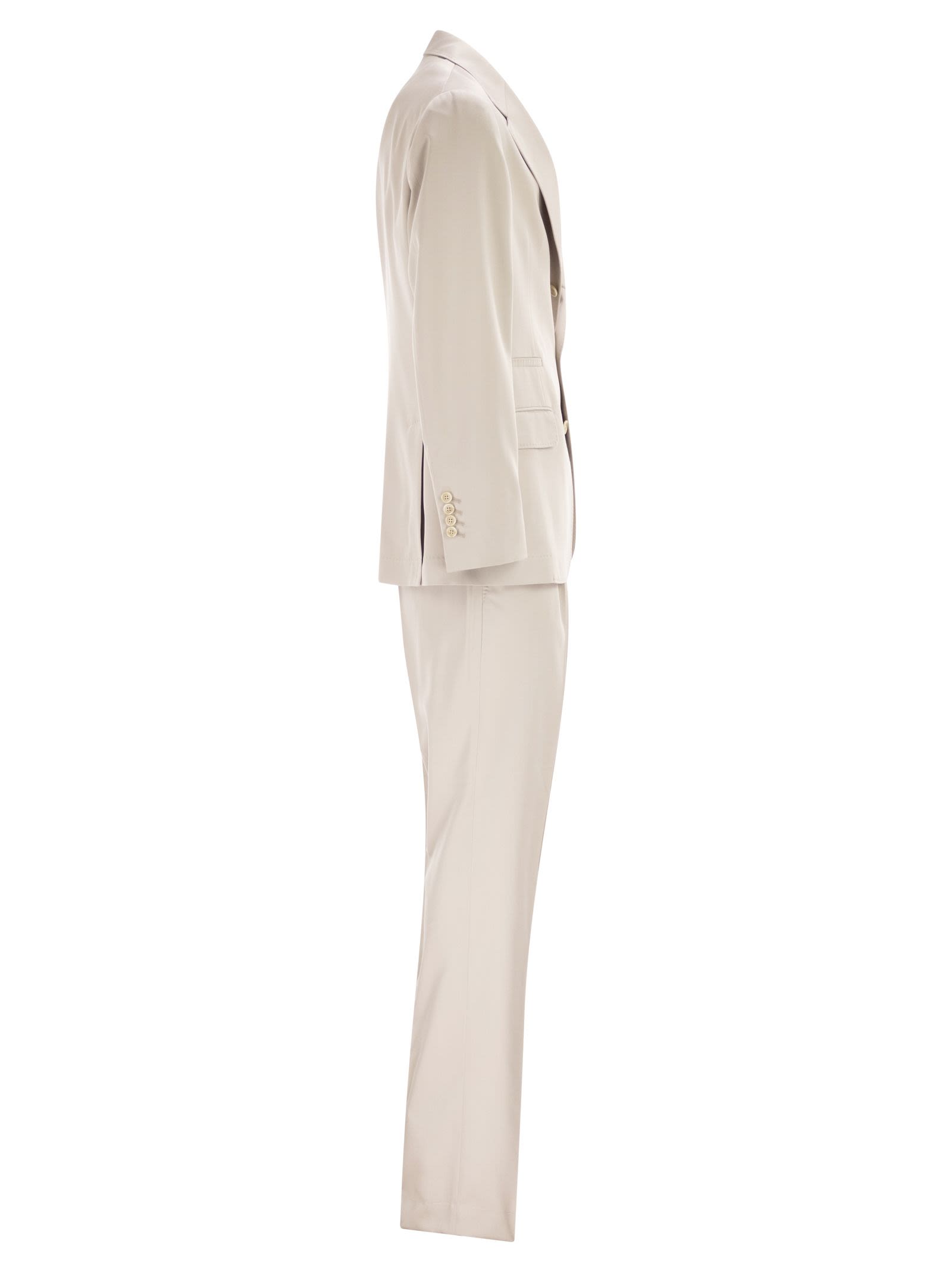 Brunello Cucinelli Men Silk Suit With Three-Button Blazer BRUNELLO CUCINELLI
