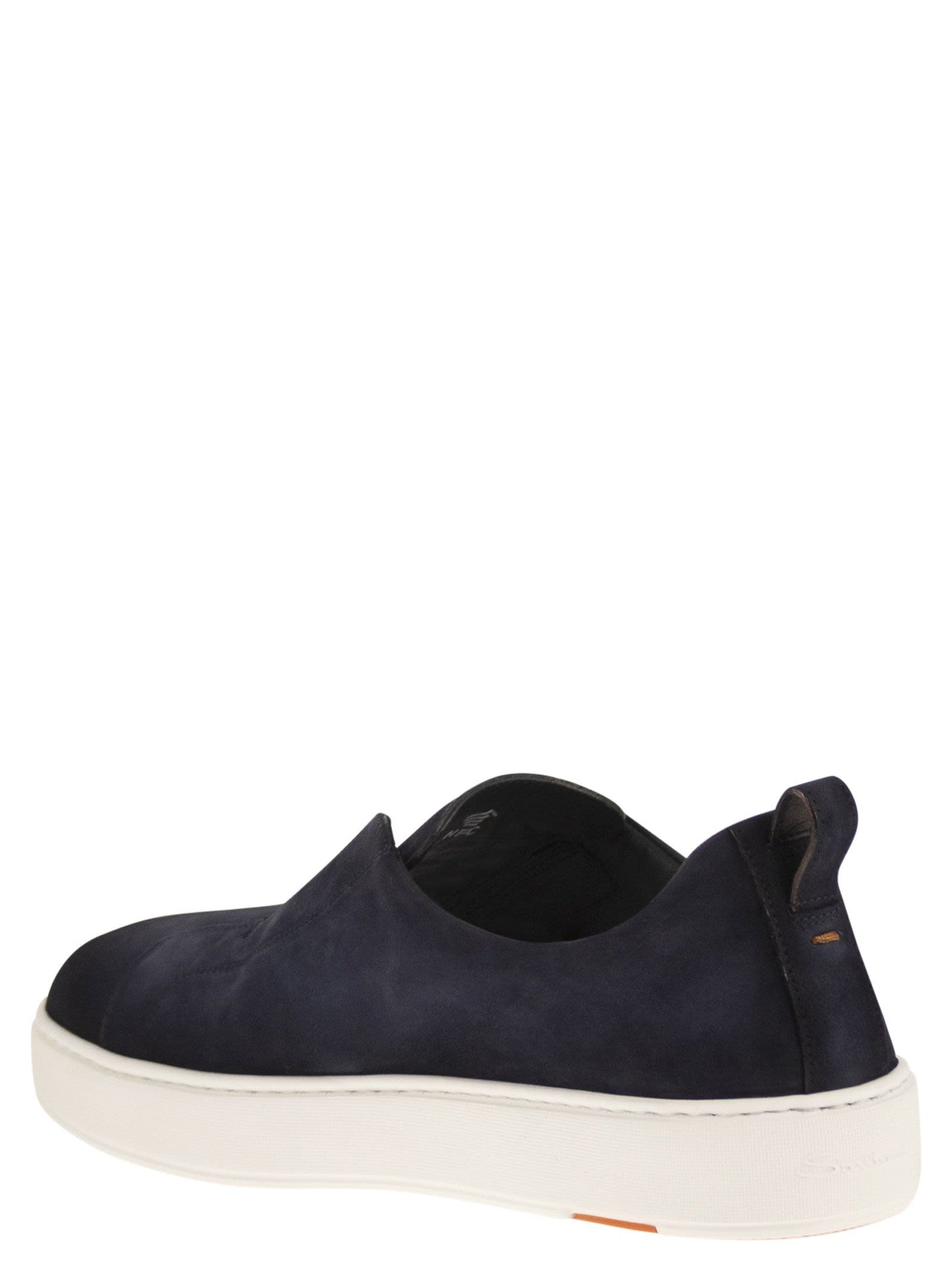 Santoni Men Suede Leather Slip-On Trainers With Rubber Sole SANTONI