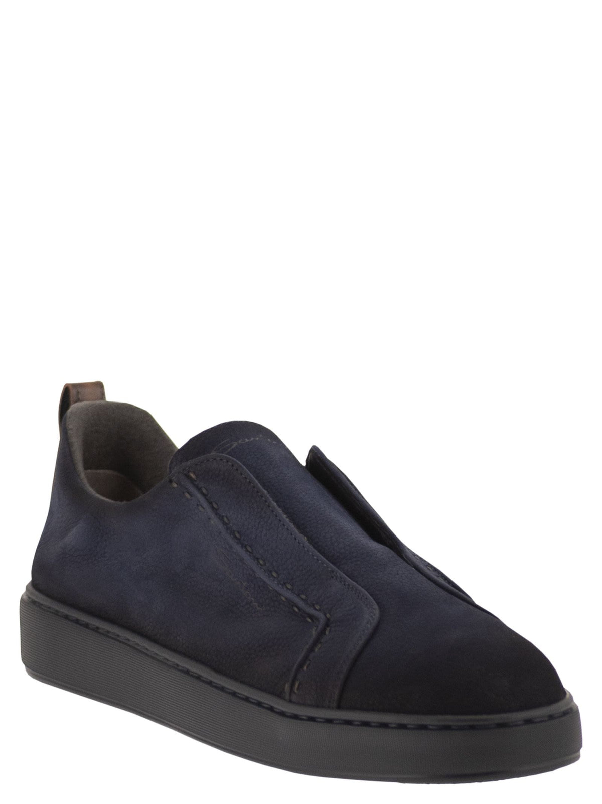 Santoni Men Soft Leather Slip-On Trainers SANTONI