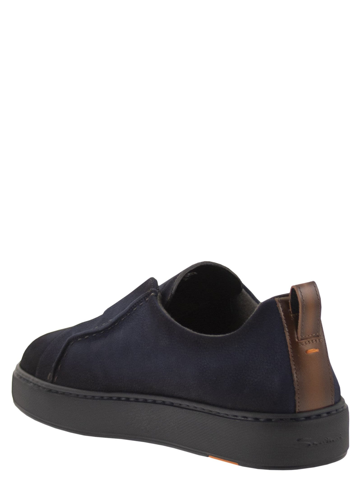 Santoni Men Soft Leather Slip-On Trainers SANTONI