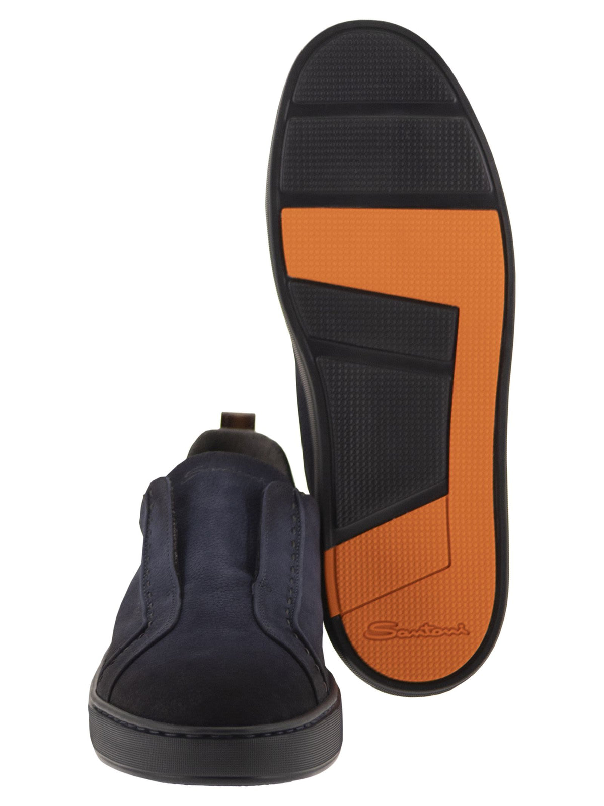 Santoni Men Soft Leather Slip-On Trainers SANTONI