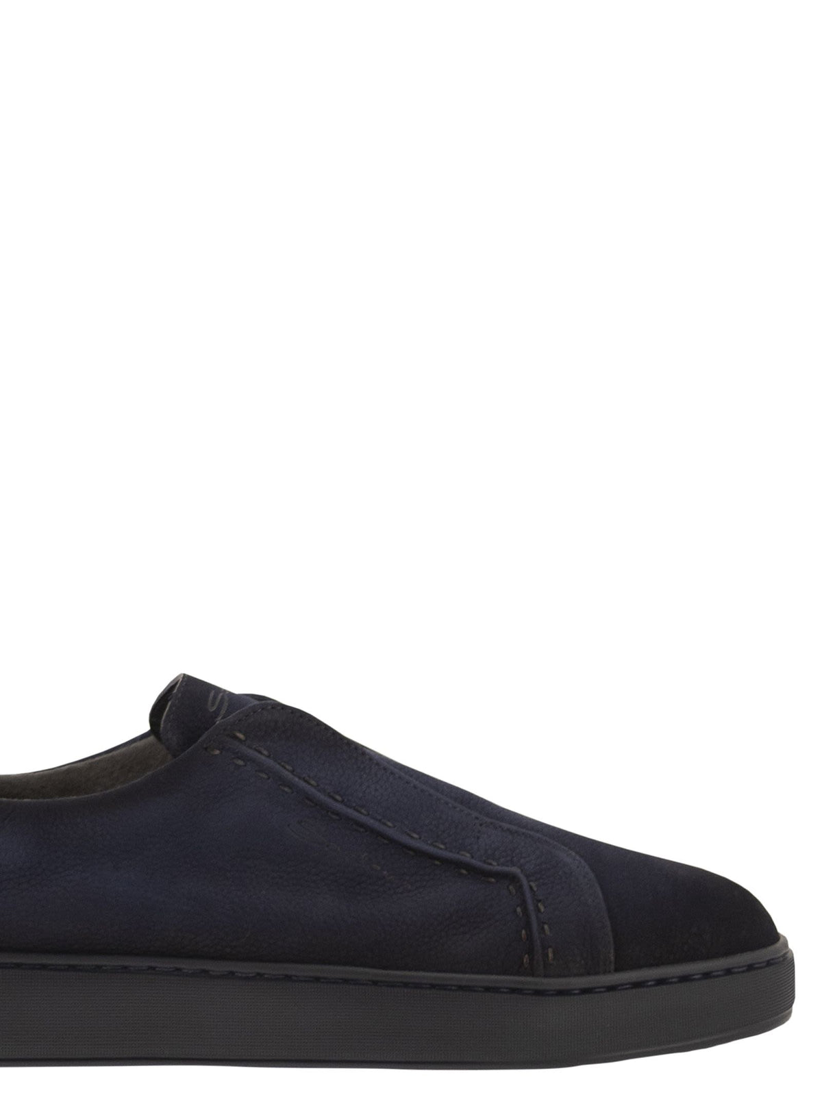 Santoni Men Soft Leather Slip-On Trainers SANTONI