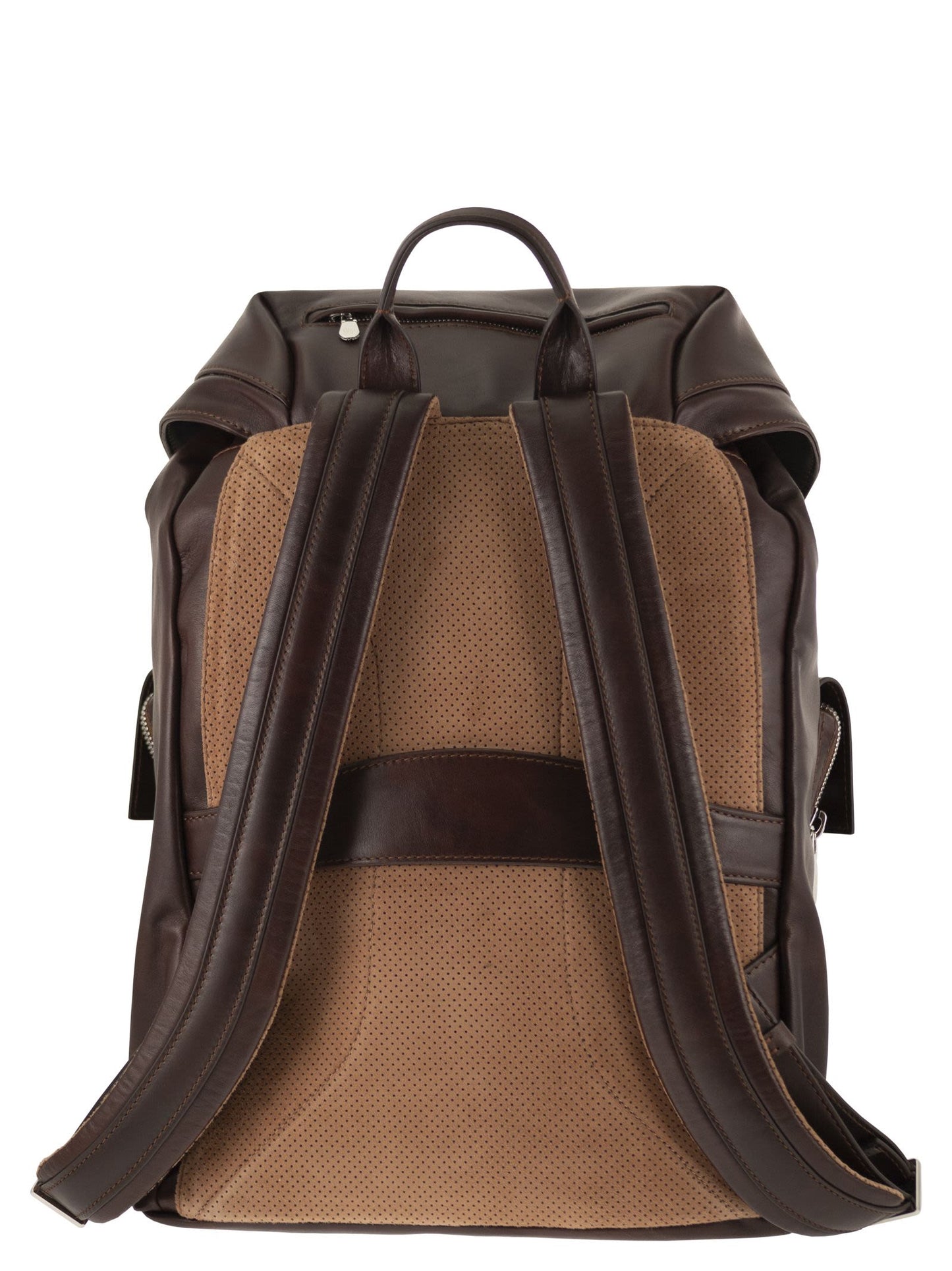 Brunello Cucinelli Men Leather Backpack With Utility Pockets BRUNELLO CUCINELLI