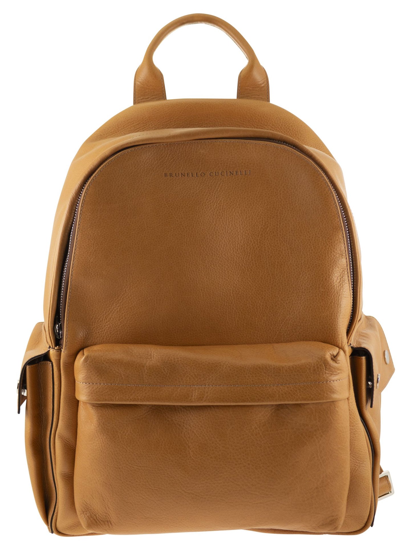 Brunello Cucinelli Men Grained Leather Backpack With Patch Pockets BRUNELLO CUCINELLI