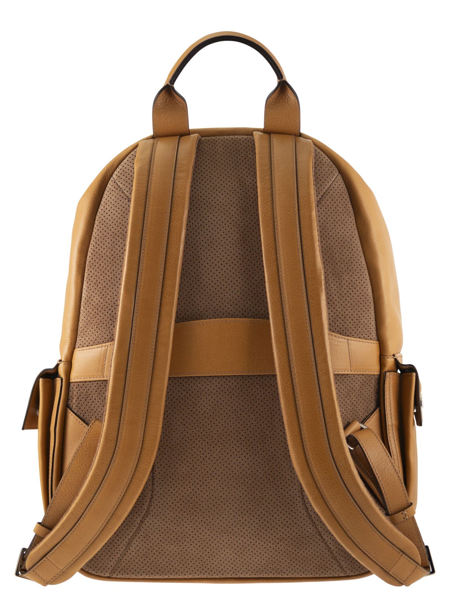 Brunello Cucinelli Men Grained Leather Backpack With Patch Pockets BRUNELLO CUCINELLI
