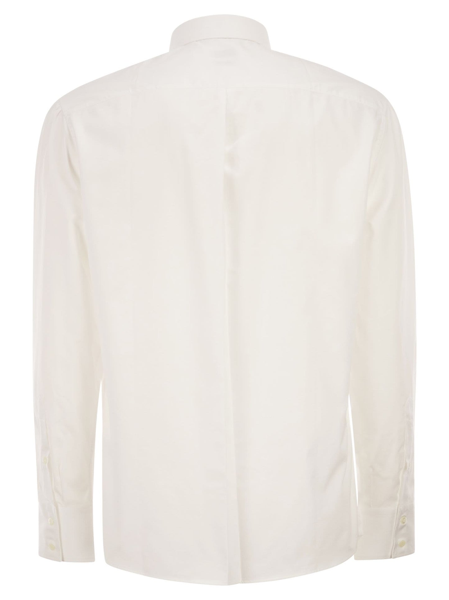 Brunello Cucinelli Men Basic Fit Twill Shirt With Button-Down Collar BRUNELLO CUCINELLI