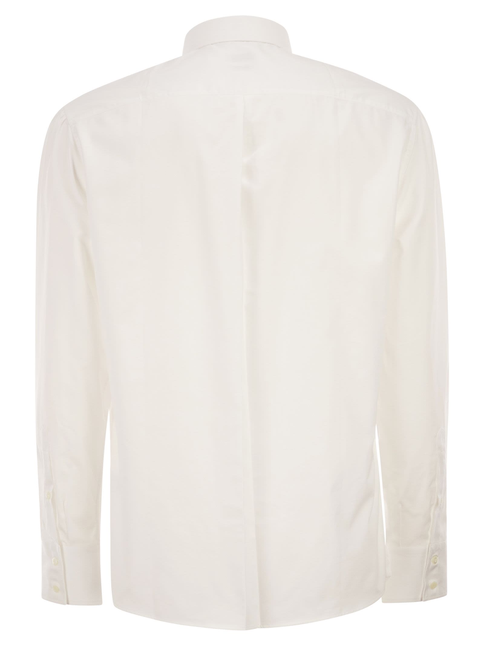 Brunello Cucinelli Men Basic Fit Twill Shirt With Button-Down Collar BRUNELLO CUCINELLI