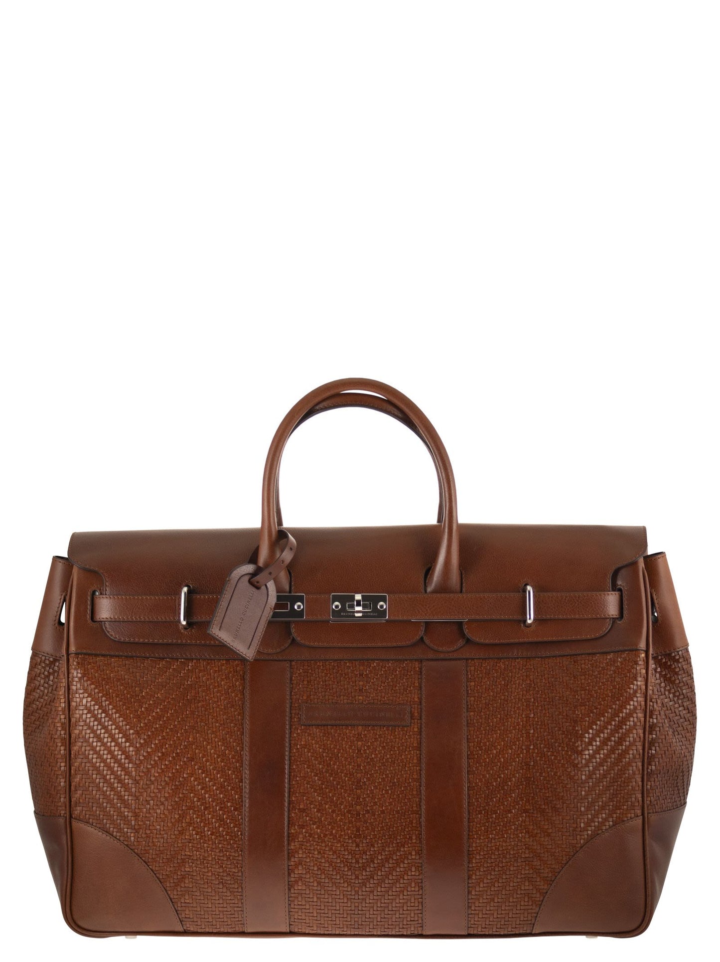 Brunello Cucinelli Men Country Bag In Woven Calfskin And Cowhide Leather BRUNELLO CUCINELLI