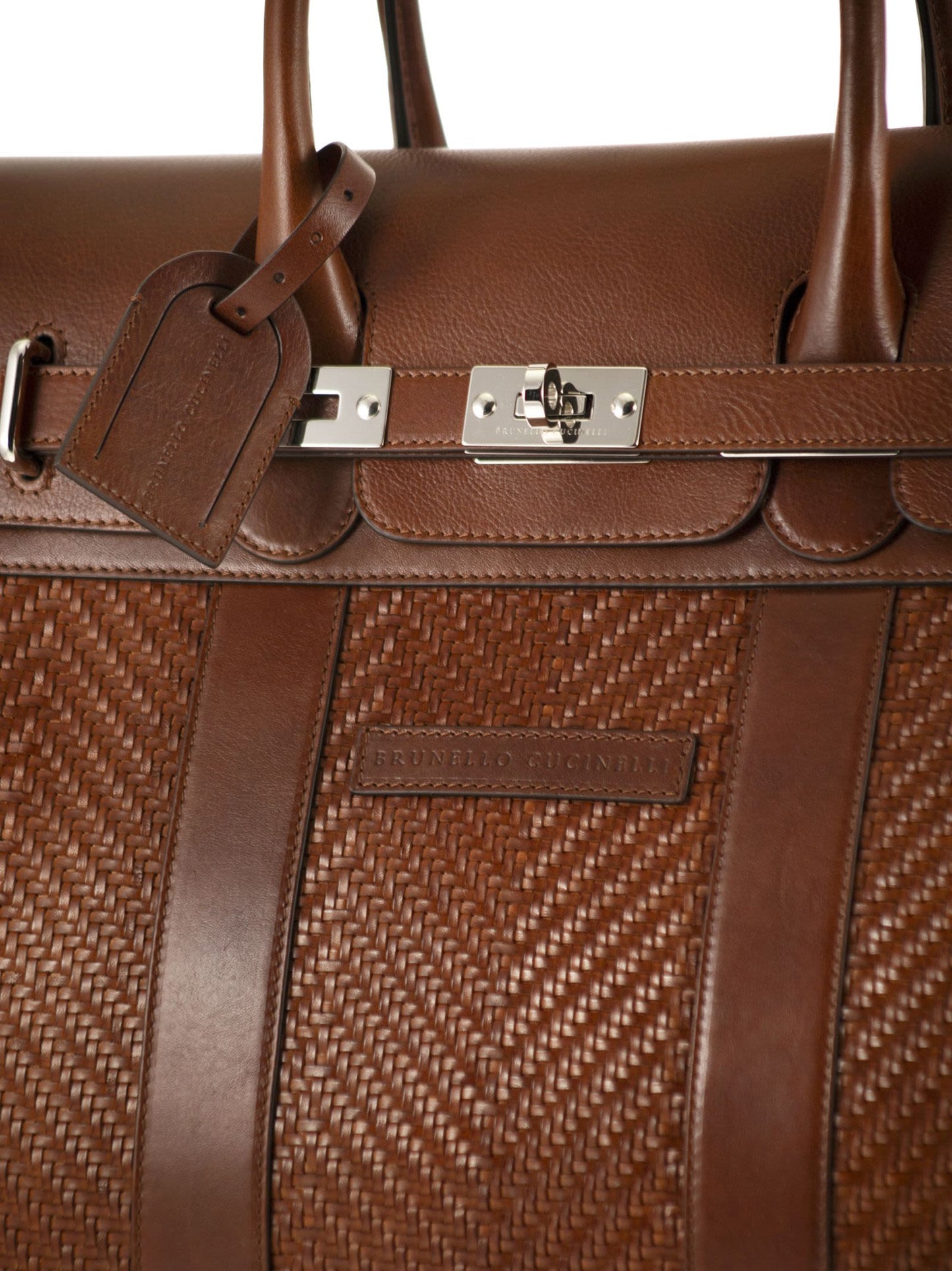 Brunello Cucinelli Men Country Bag In Woven Calfskin And Cowhide Leather BRUNELLO CUCINELLI