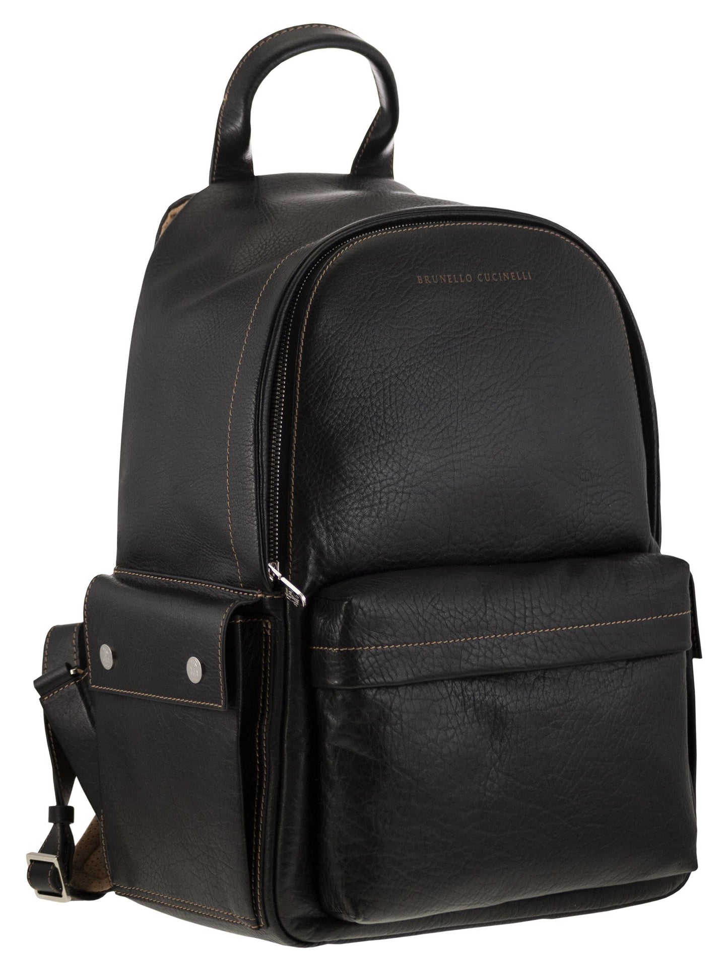 Brunello Cucinelli Men Calfskin Backpack With Grain BRUNELLO CUCINELLI
