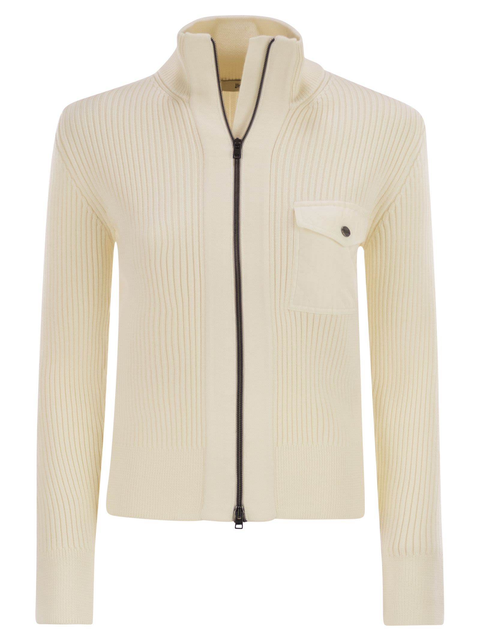 Herno Women Wool Ribbed Cardigan HERNO