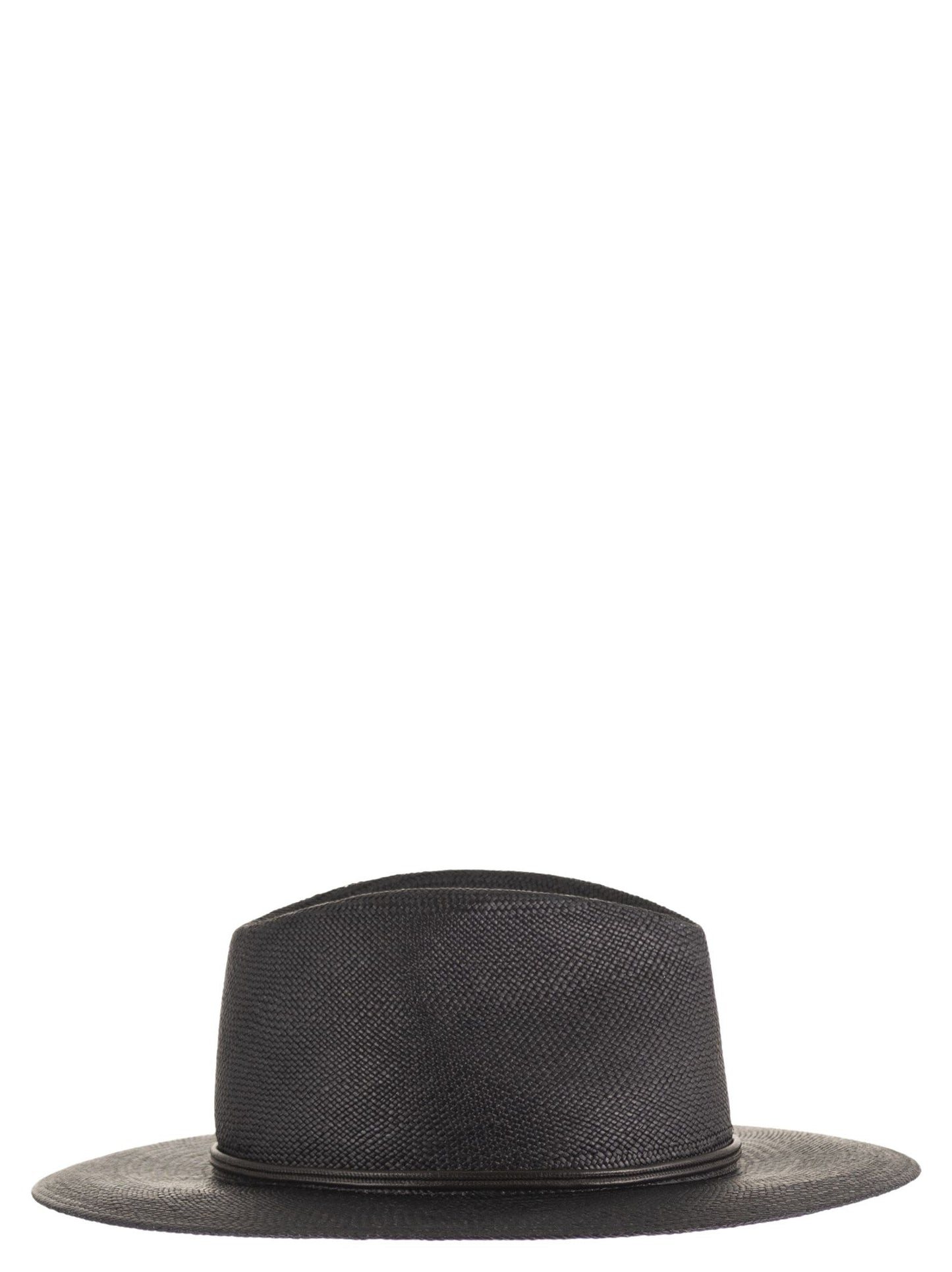 Brunello Cucinelli Women Straw Fedora With Precious Leather Band BRUNELLO CUCINELLI