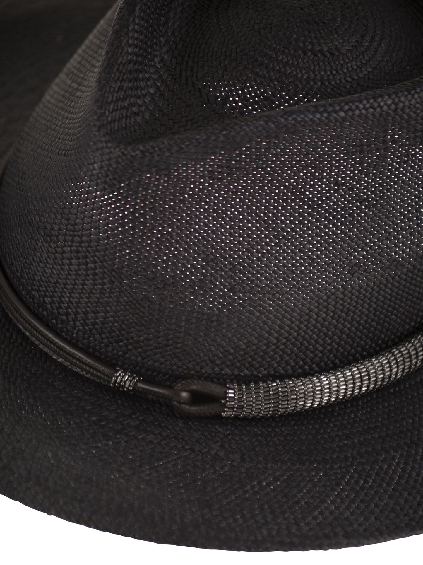 Brunello Cucinelli Women Straw Fedora With Precious Leather Band BRUNELLO CUCINELLI
