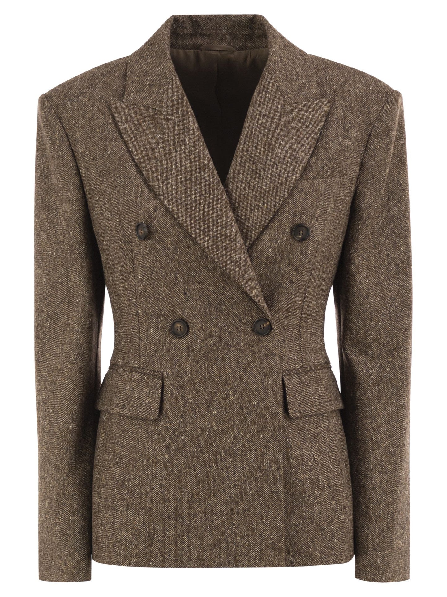Brunello Cucinelli Women Double-Breasted Tailored Wool Blend Blazer BRUNELLO CUCINELLI