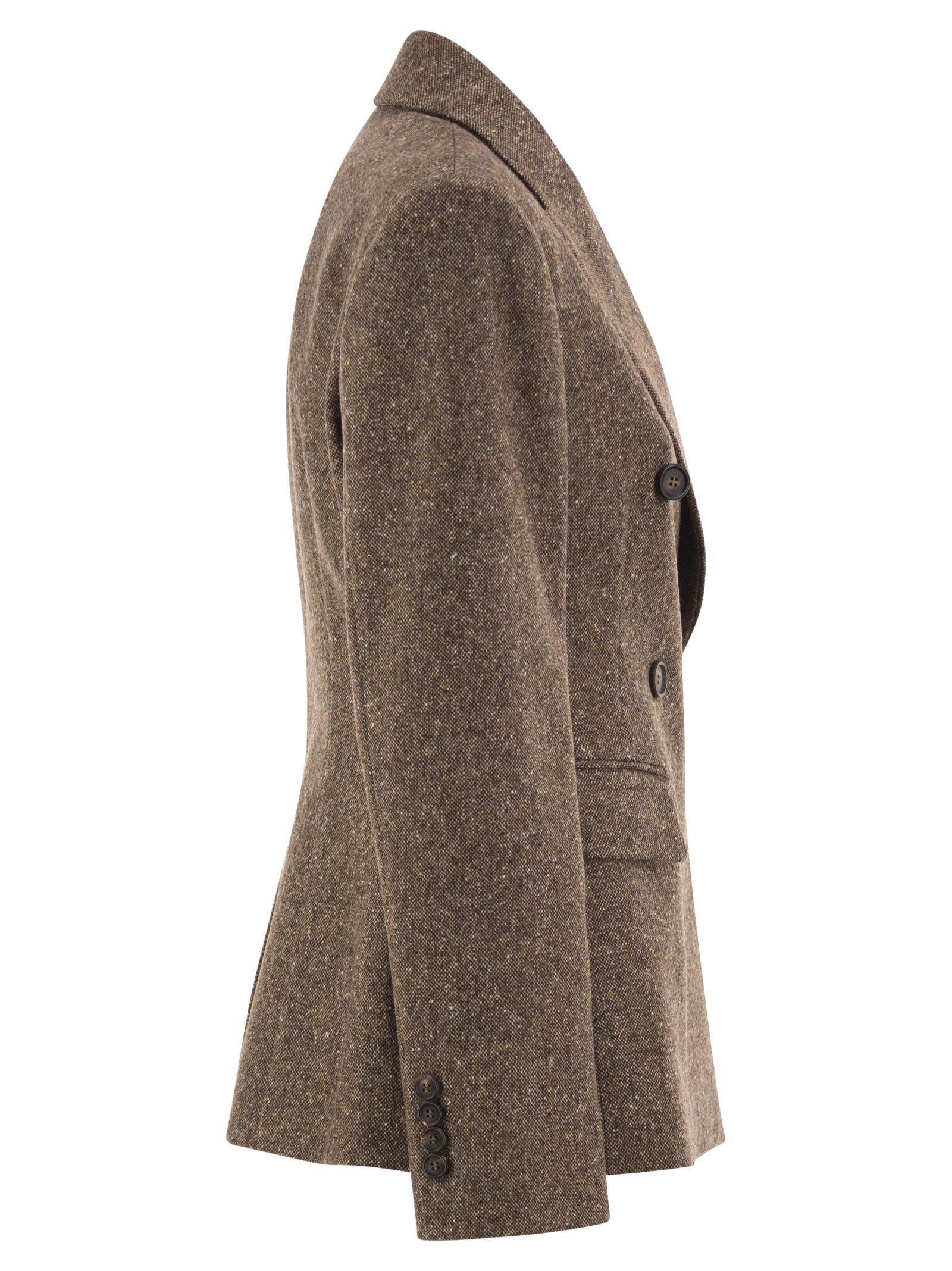 Brunello Cucinelli Women Double-Breasted Tailored Wool Blend Blazer BRUNELLO CUCINELLI