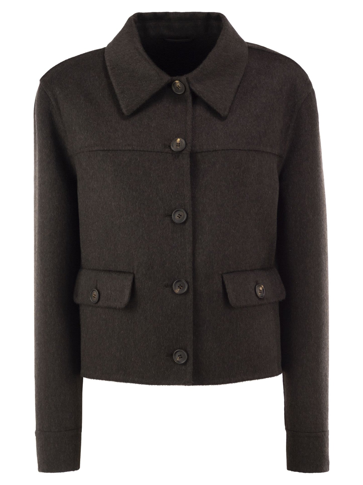 Brunello Cucinelli Women Cropped Cashmere Jacket With Monili Detail At The Back