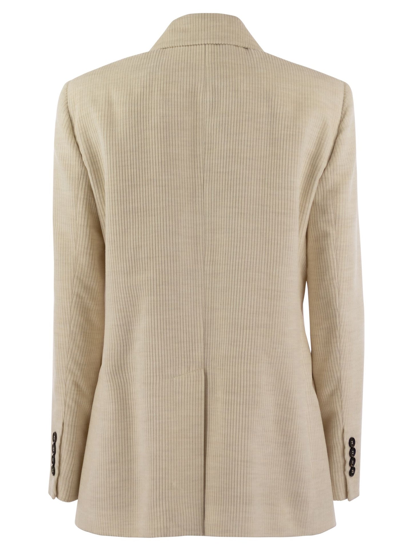 Brunello Cucinelli Women Viscose And Cotton Corduroy Jacket With Necklace BRUNELLO CUCINELLI