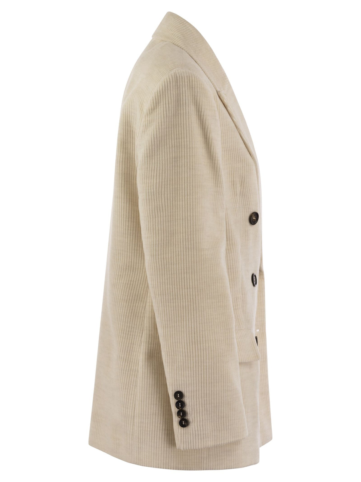 Brunello Cucinelli Women Viscose And Cotton Corduroy Jacket With Necklace BRUNELLO CUCINELLI