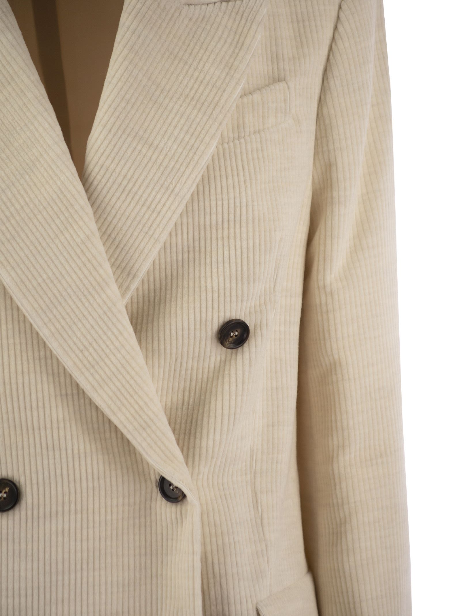 Brunello Cucinelli Women Viscose And Cotton Corduroy Jacket With Necklace BRUNELLO CUCINELLI