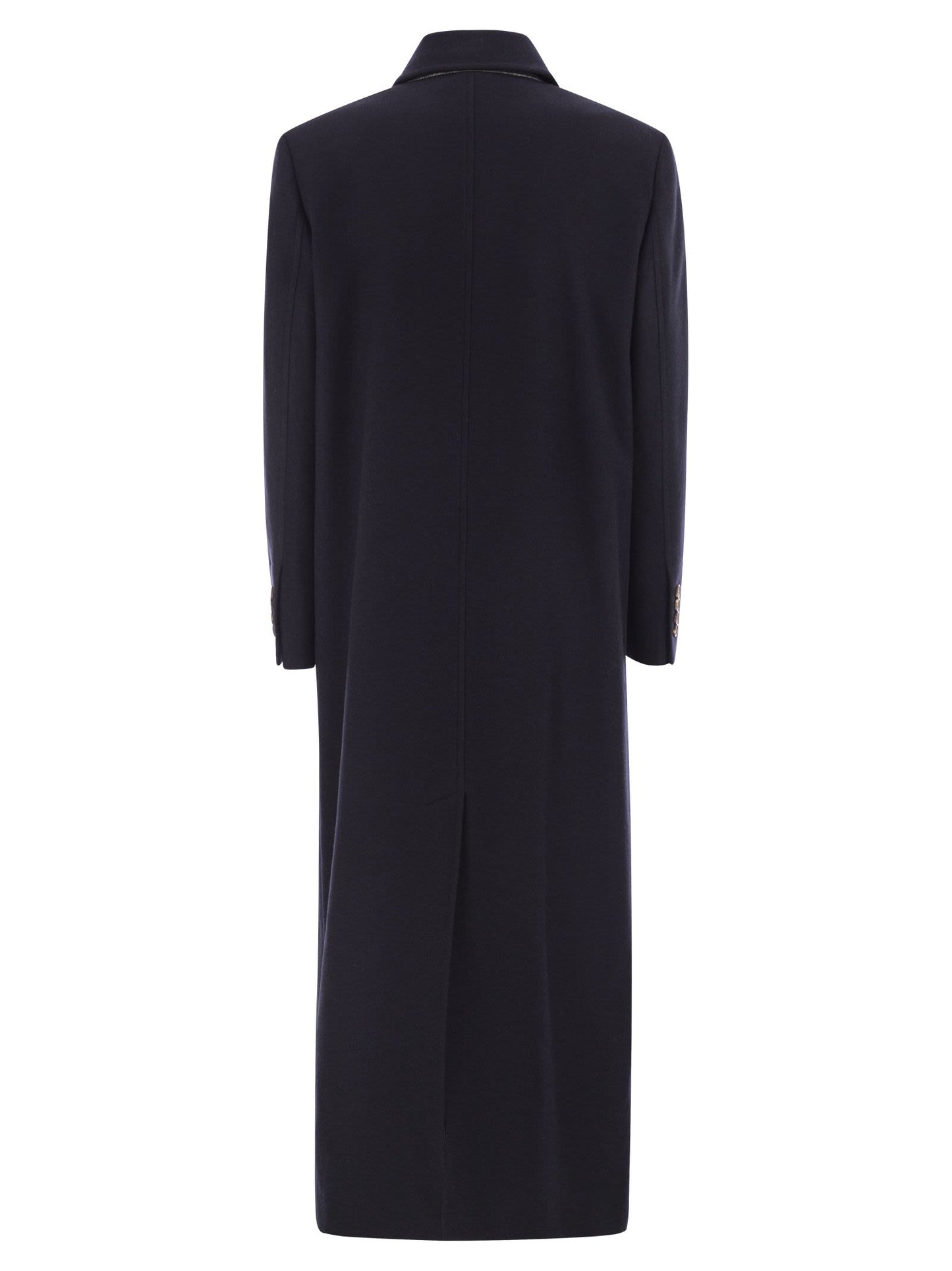 Brunello Cucinelli Women Long Wool Coat With Jewellery BRUNELLO CUCINELLI