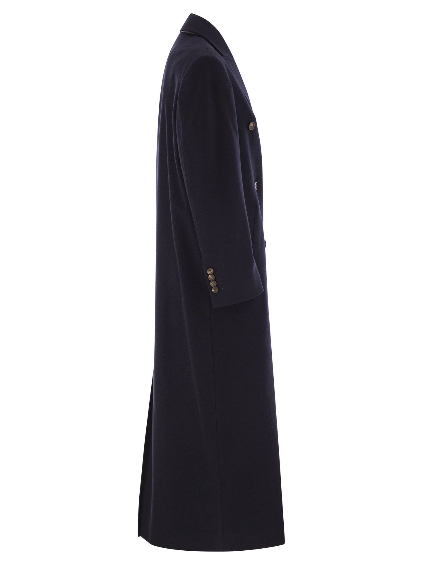 Brunello Cucinelli Women Long Wool Coat With Jewellery BRUNELLO CUCINELLI